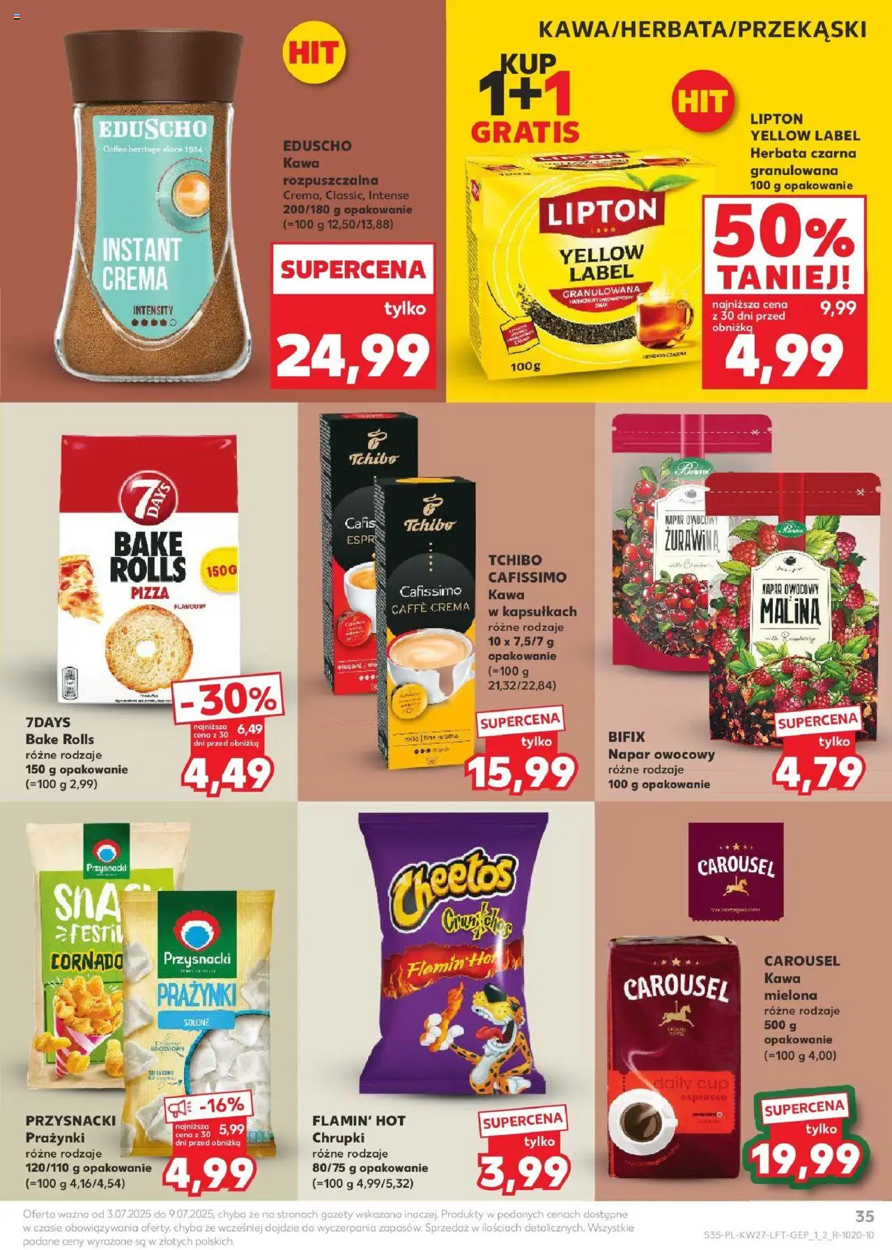 Kaufland gazetka od 03.07.2025 | Strona: 35 | Produkty: Malina, Tchibo, Pizza, Herbata