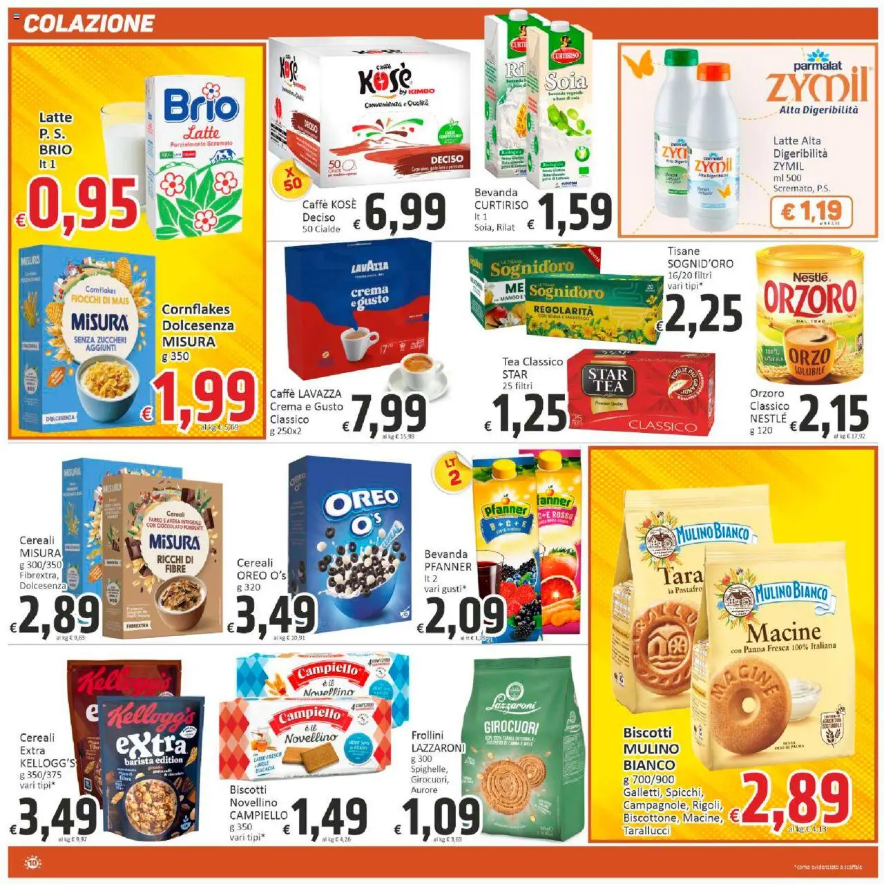 Volantino Paghi Poco del 20.10.2025 | Pagina: 10 | Prodotti: Cereali, Panna, Latte, Miele