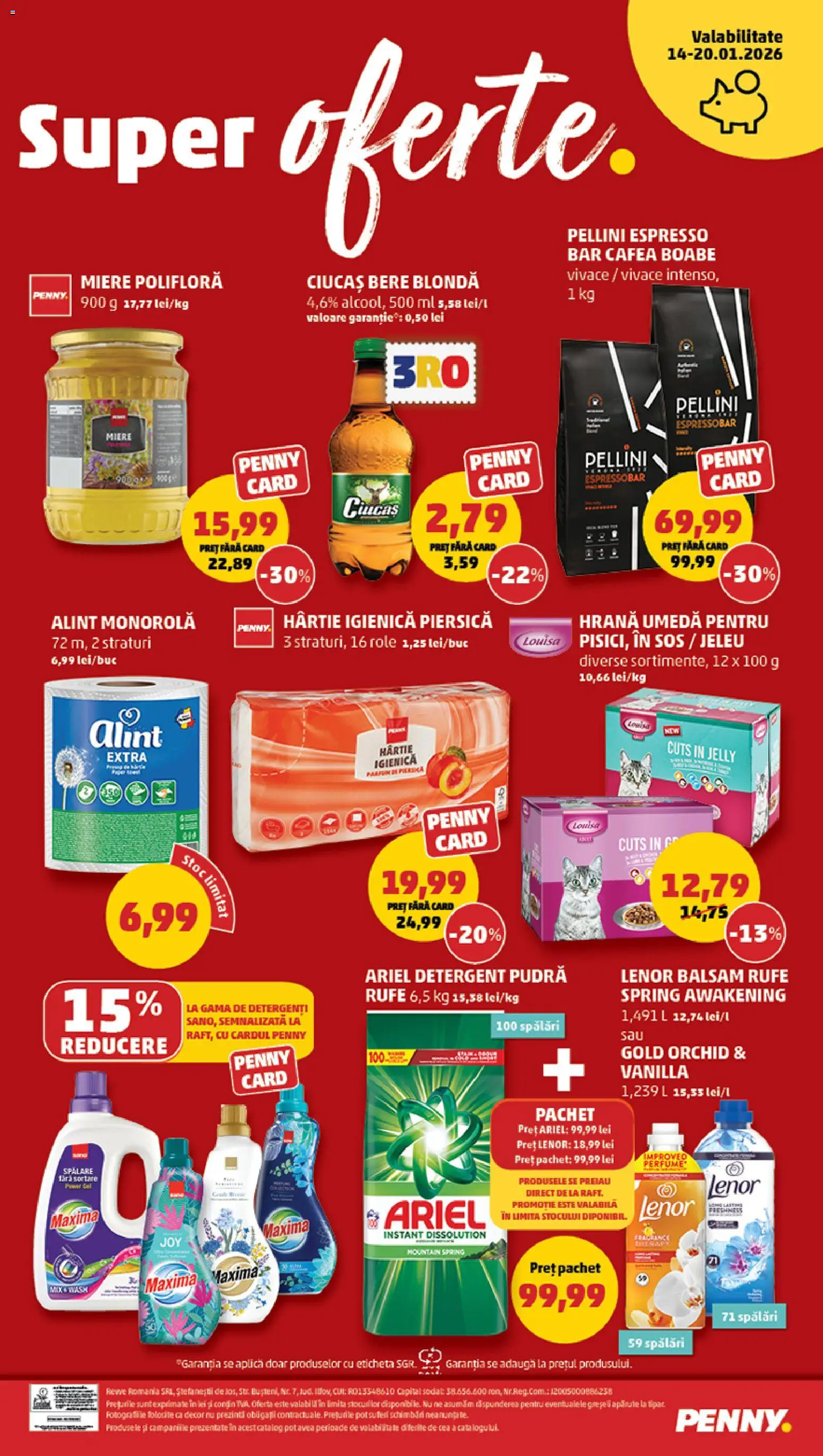 Noul catalog PENNY – valabil de la 14.01.2026 | Pagină: 24 | Produse: Role, Pudră, Bere, Detergent