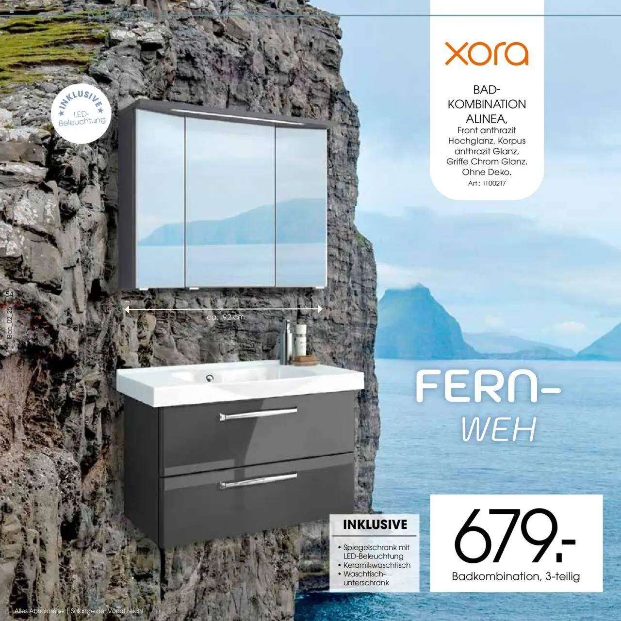 Zurbrüggen - Bad Spezial – gültig ab 11.06.2025 | Seite: 54 | Produkte: Bad, Waschtisch, Spiegelschrank, Unterschrank