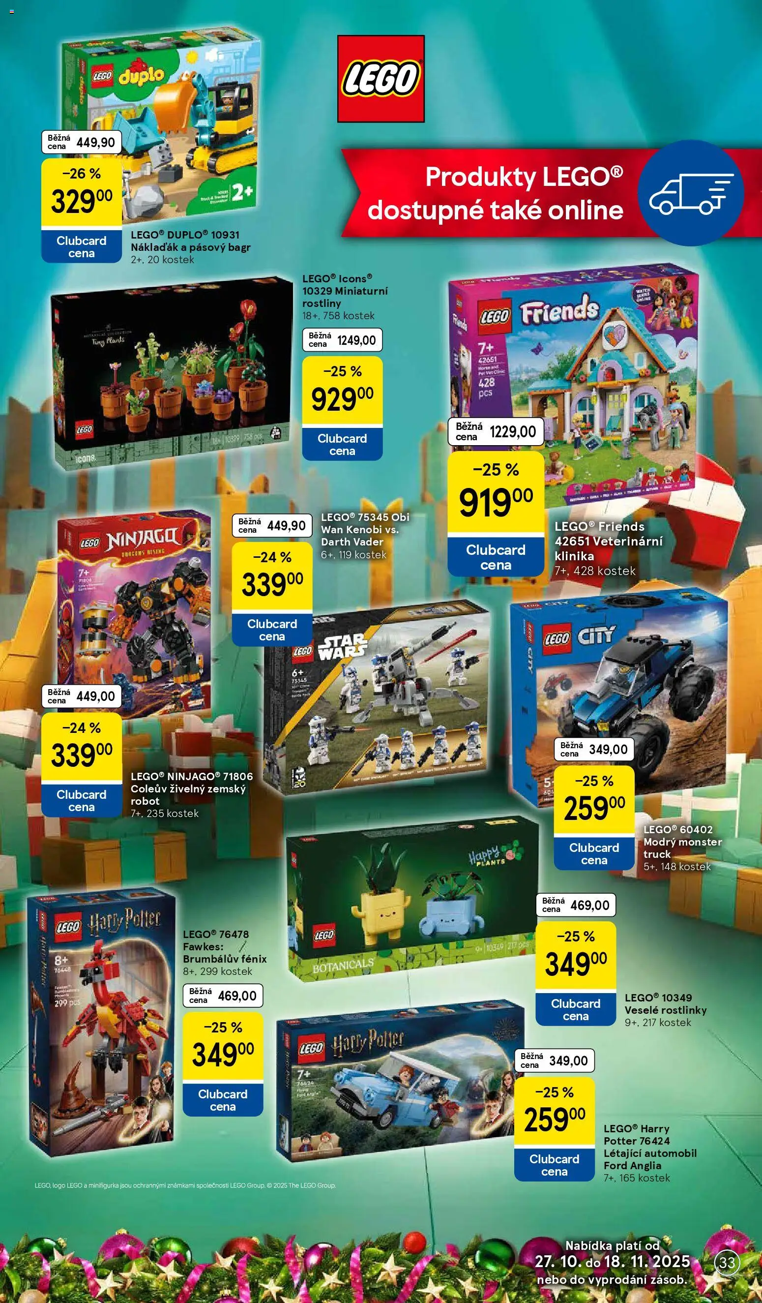 Tesco katalog od 27.10.2025 | Strana: 33 | Produkty: LEGO, Lego Friends, Robot, Harry Potter