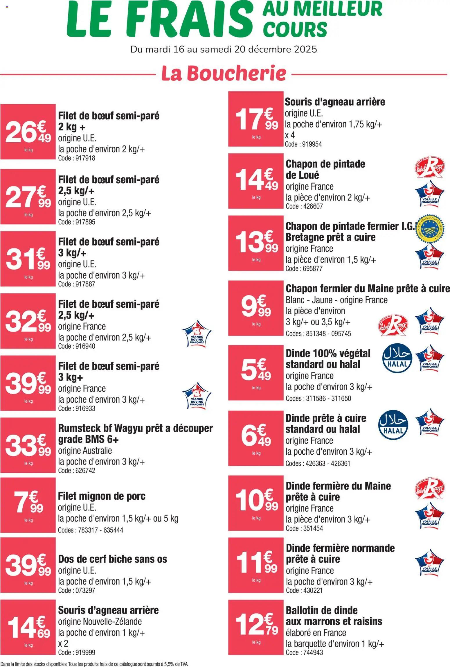 {H1} | Page: 1 | Produits: Chapon, Volaille, Souris d'agneau, Pintade