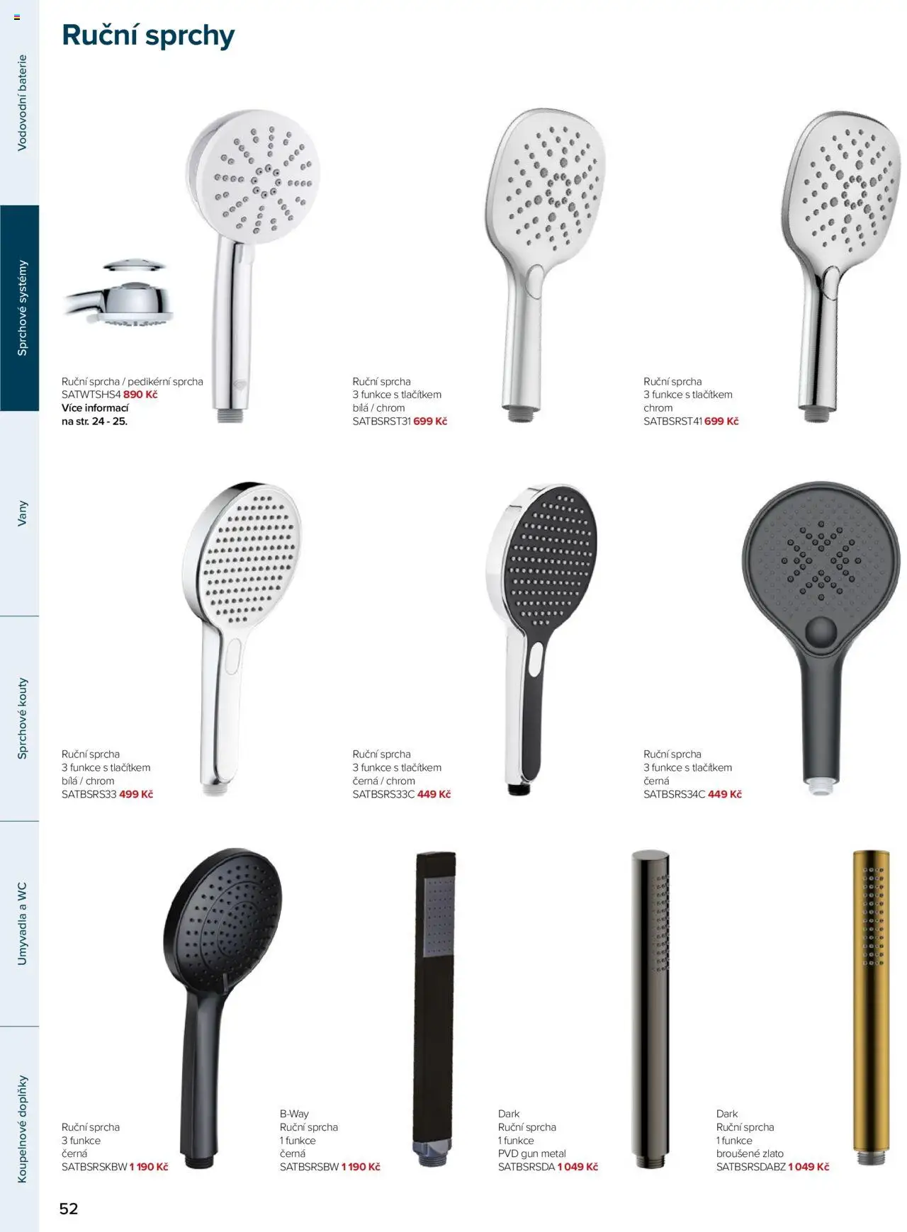Siko koupelny katalog SAT od 26.05.2025 | Strana: 52 | Produkty: Sprcha, Wc, Baterie