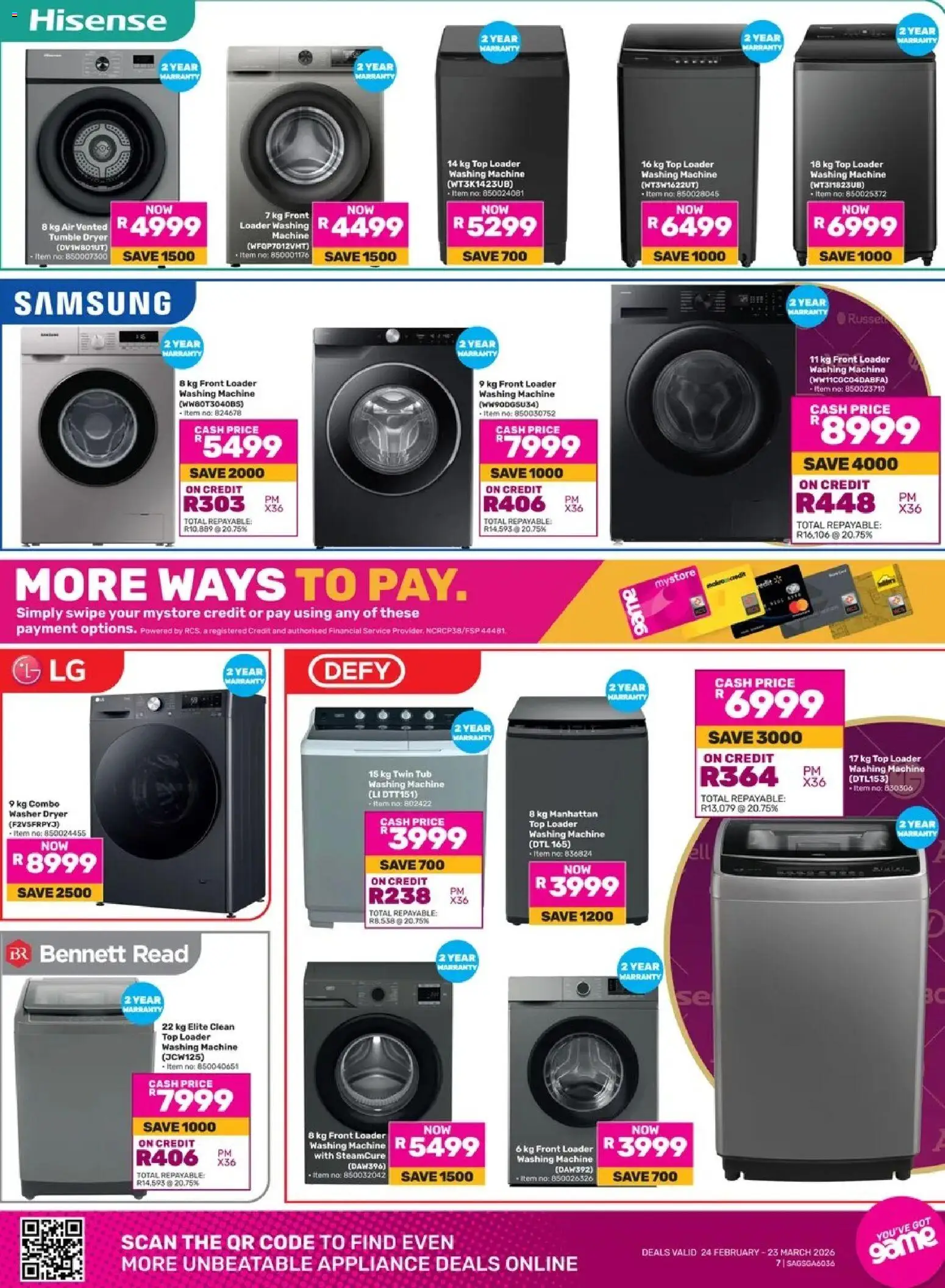 Game - Catalogue I Like Big Brands And I Cannot Lie valid from 24.02.2026 | Page: 7 | Products: Washing machine, Dryer, Game