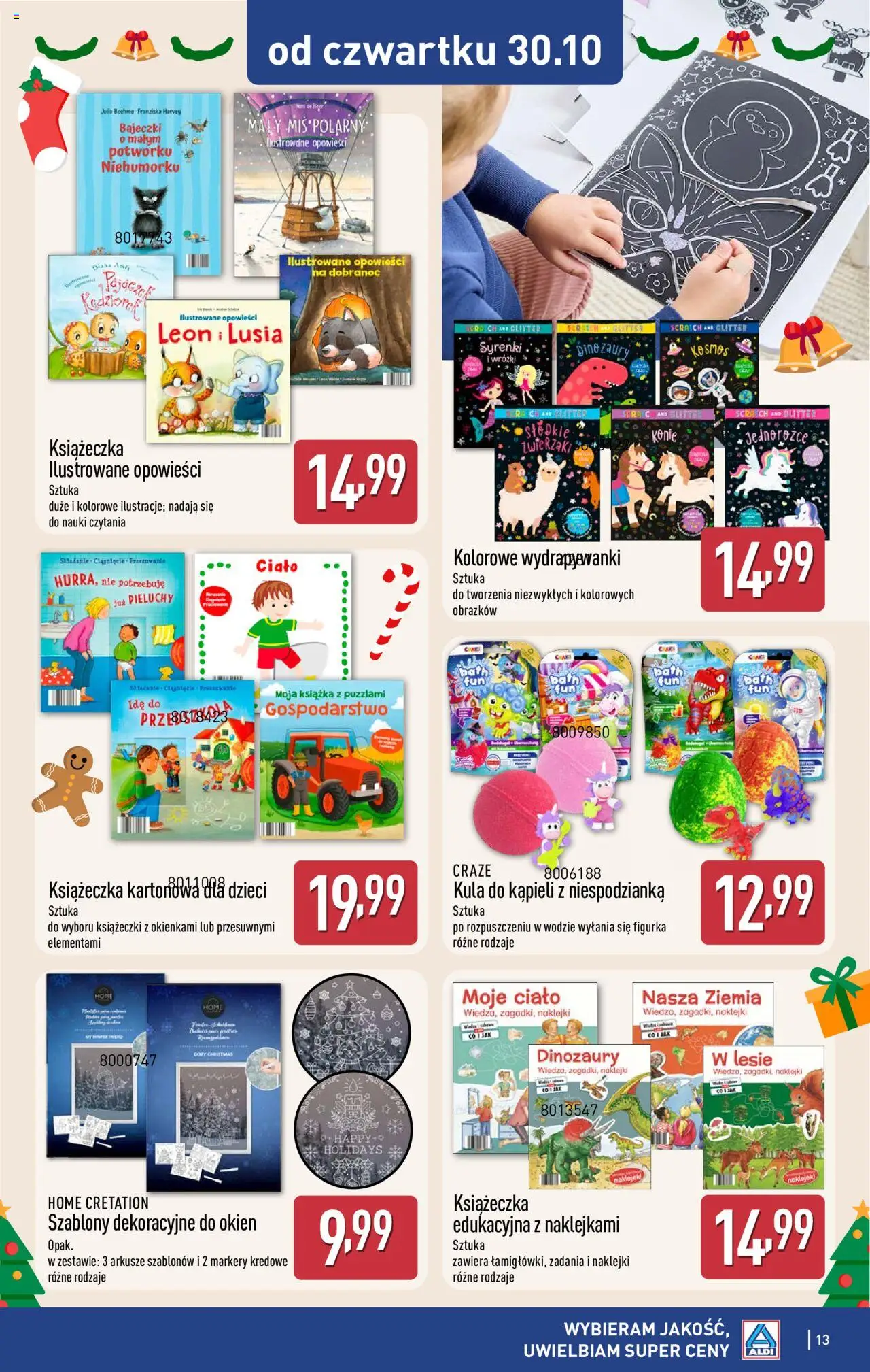 Aldi Gazetka - Artykuły przemysłowe i tekstylia od 27.10.2025 | Strona: 13 | Produkty: Kula do kąpieli, Ziemia, Naklejki