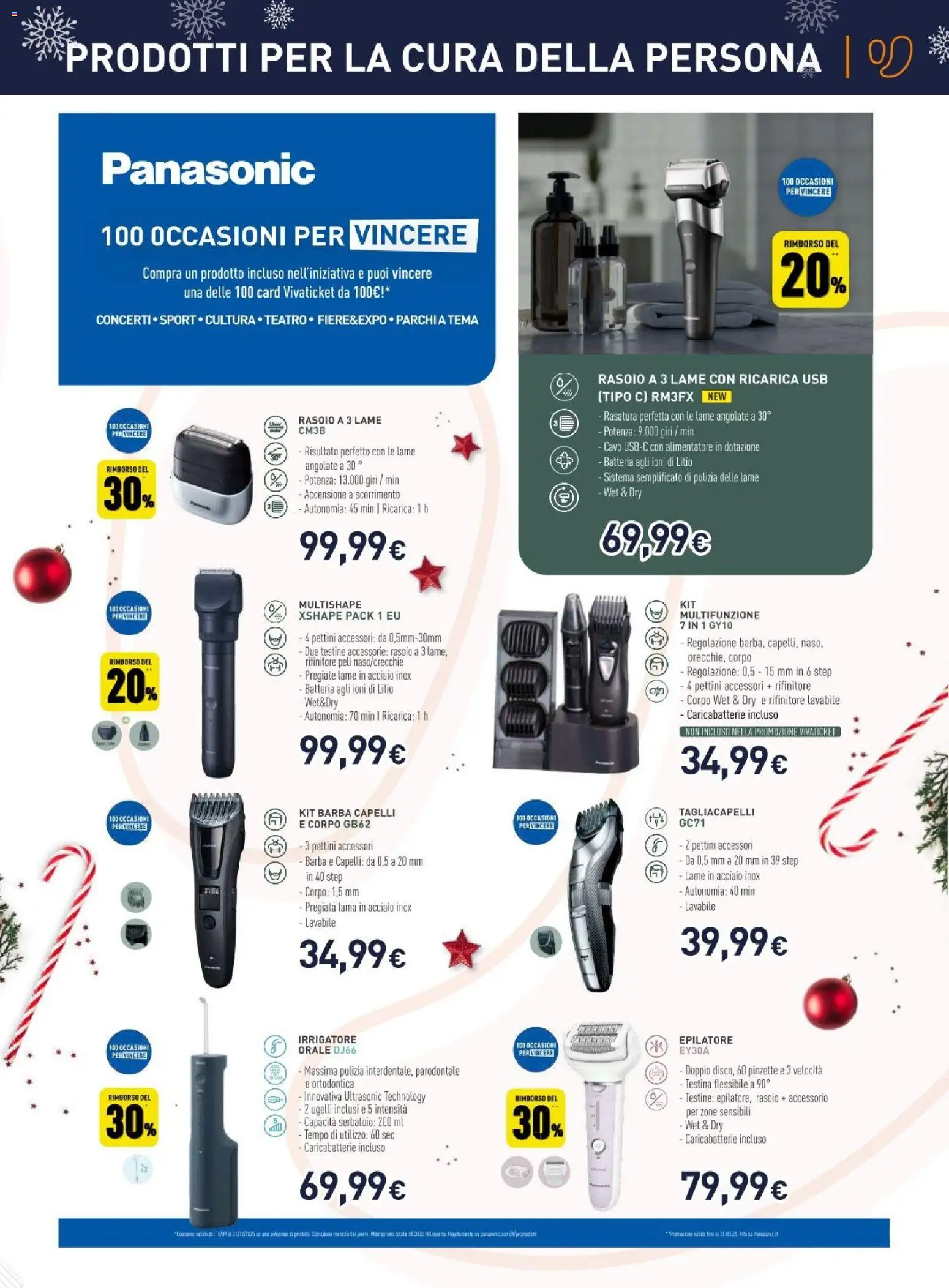 Volantino Unieuro del 06.12.2025 | Pagina: 23 | Prodotti: Rasoio, Irrigatore, Cavo, Batteria