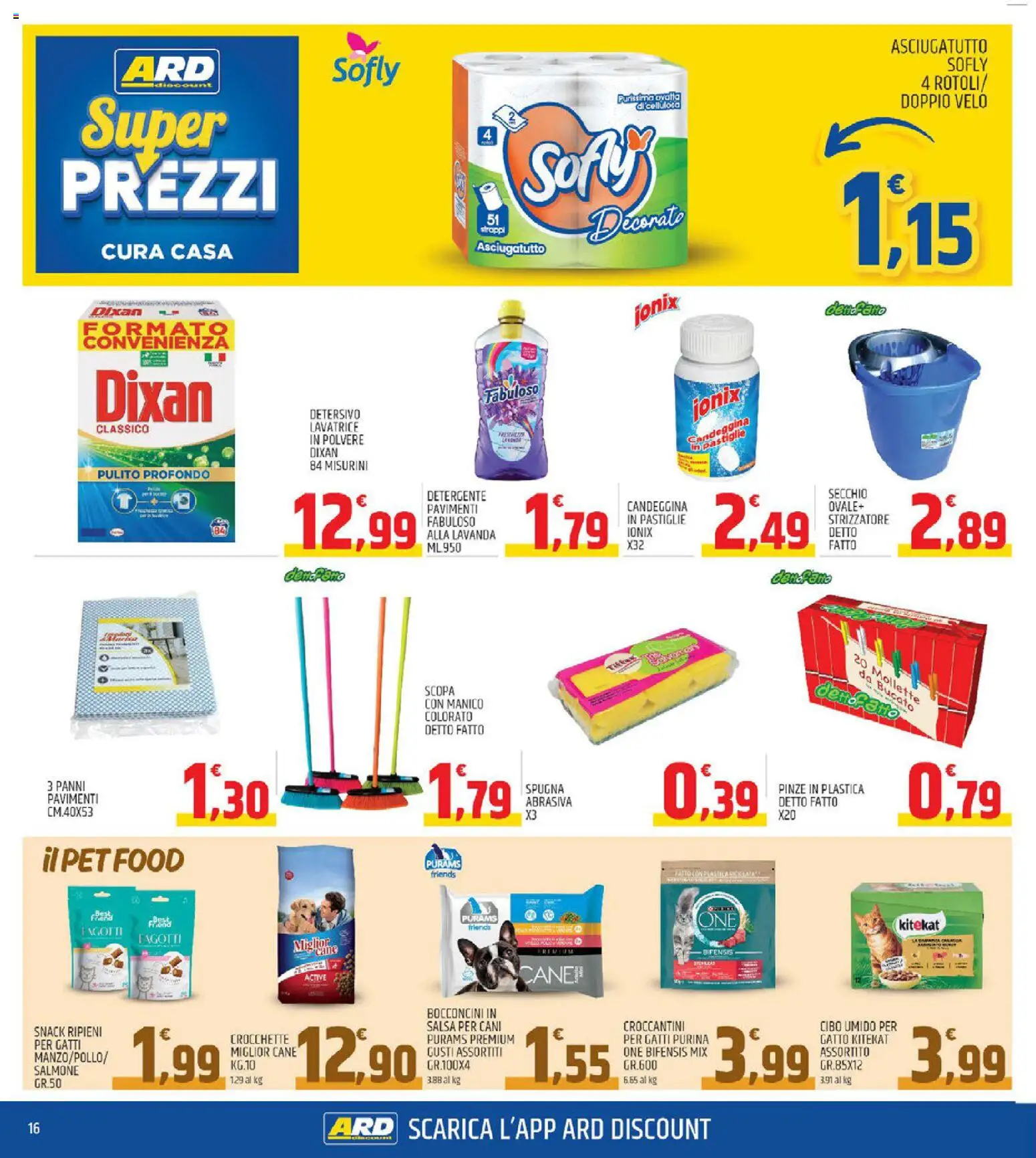 Volantino ARD Discount del 13.11.2025 | Pagina: 16 | Prodotti: Salmone, Candeggina, Secchio, Pinze