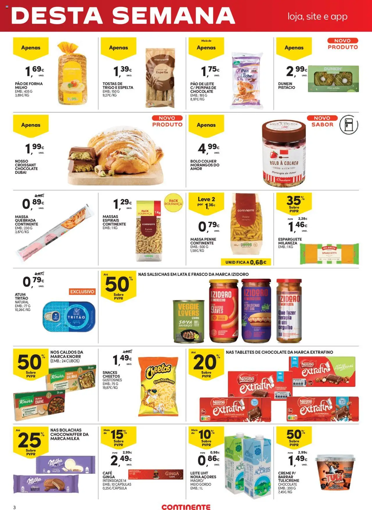 Continente - Fim de Semana │ válido de 19.09.2025 | Página: 3 | Produtos: Milaneza, Bolachas, Morangos, Milho