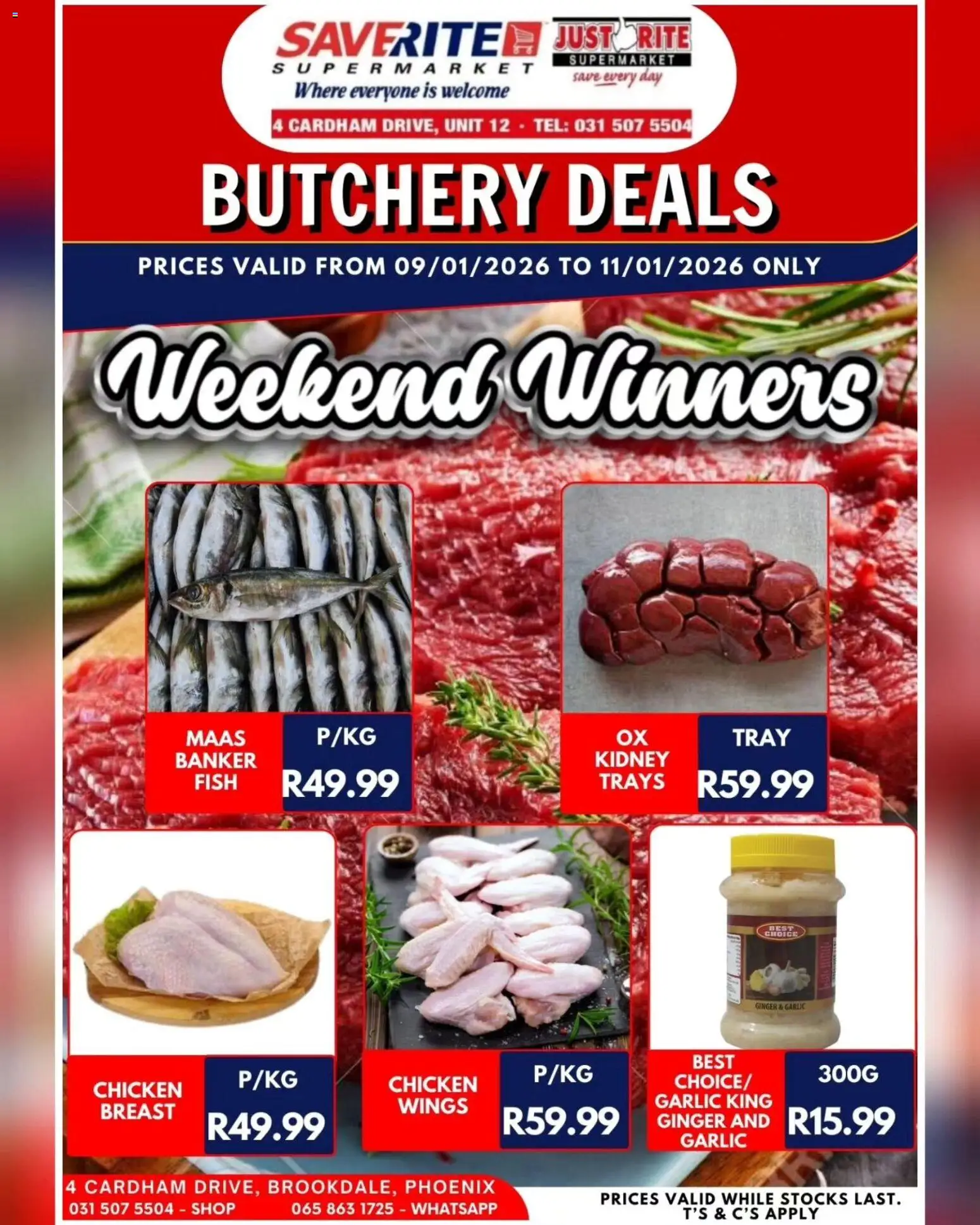 New Saverite catalogue – valid from 09.01.2026 | Page: 3 | Products: Tray, Chicken, Fish, Garlic