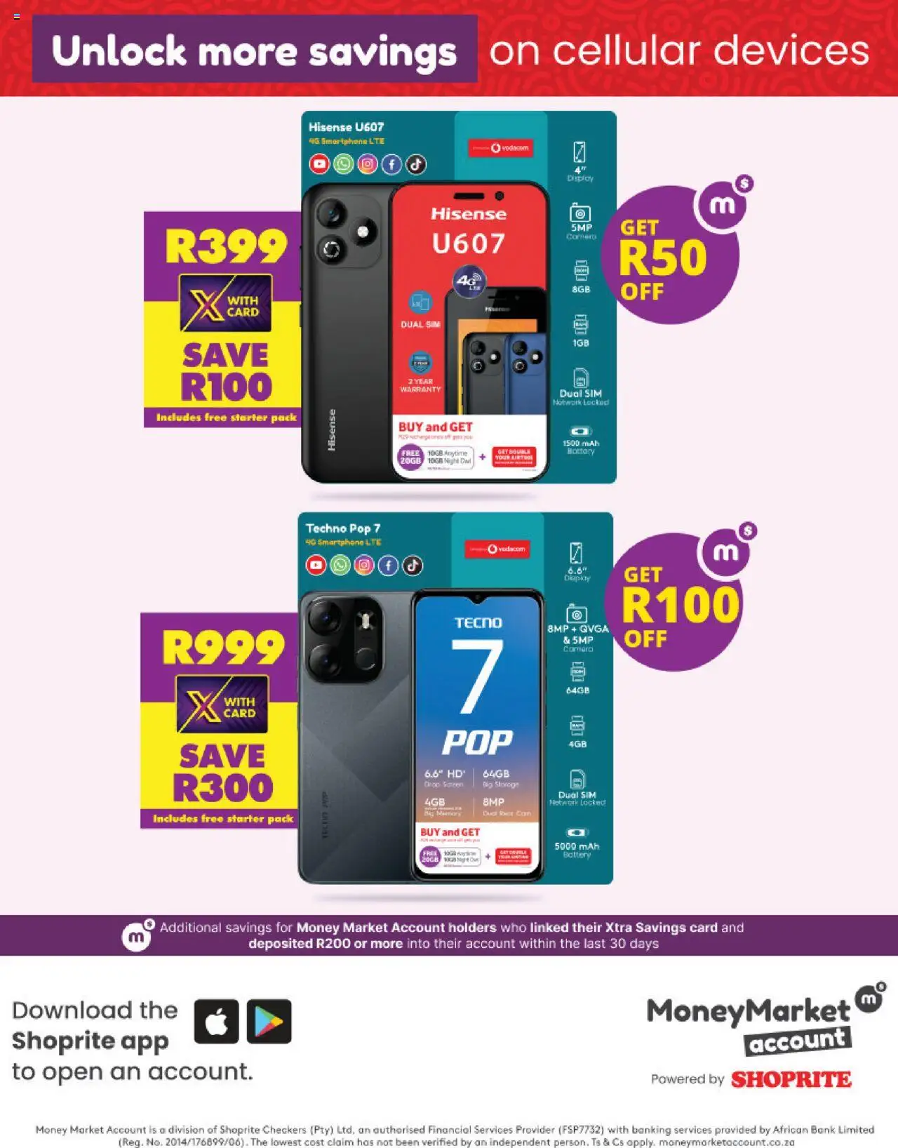 New Shoprite catalogue – valid from 25.08.2025 | Page: 5 | Products: Sim, Smartphone, Battery