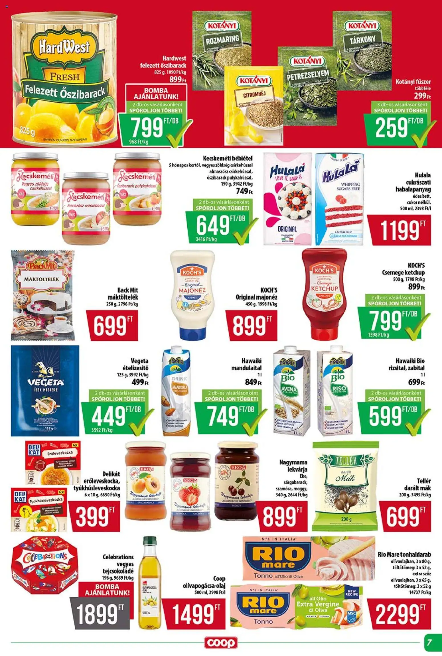 COOP akciós ujság - amely érvényes a következő dátumtól: 13.11.2025 | Oldal: 7 | Termékek: Vegeta, Tejcsokoládé, Ételízesítő, Mák