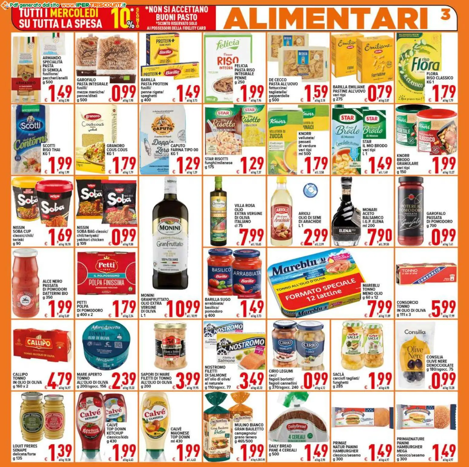 Volantino Ipertriscount del 27.11.2025 | Pagina: 3 | Prodotti: Salmone, Fagioli, Top, Olio di Oliva