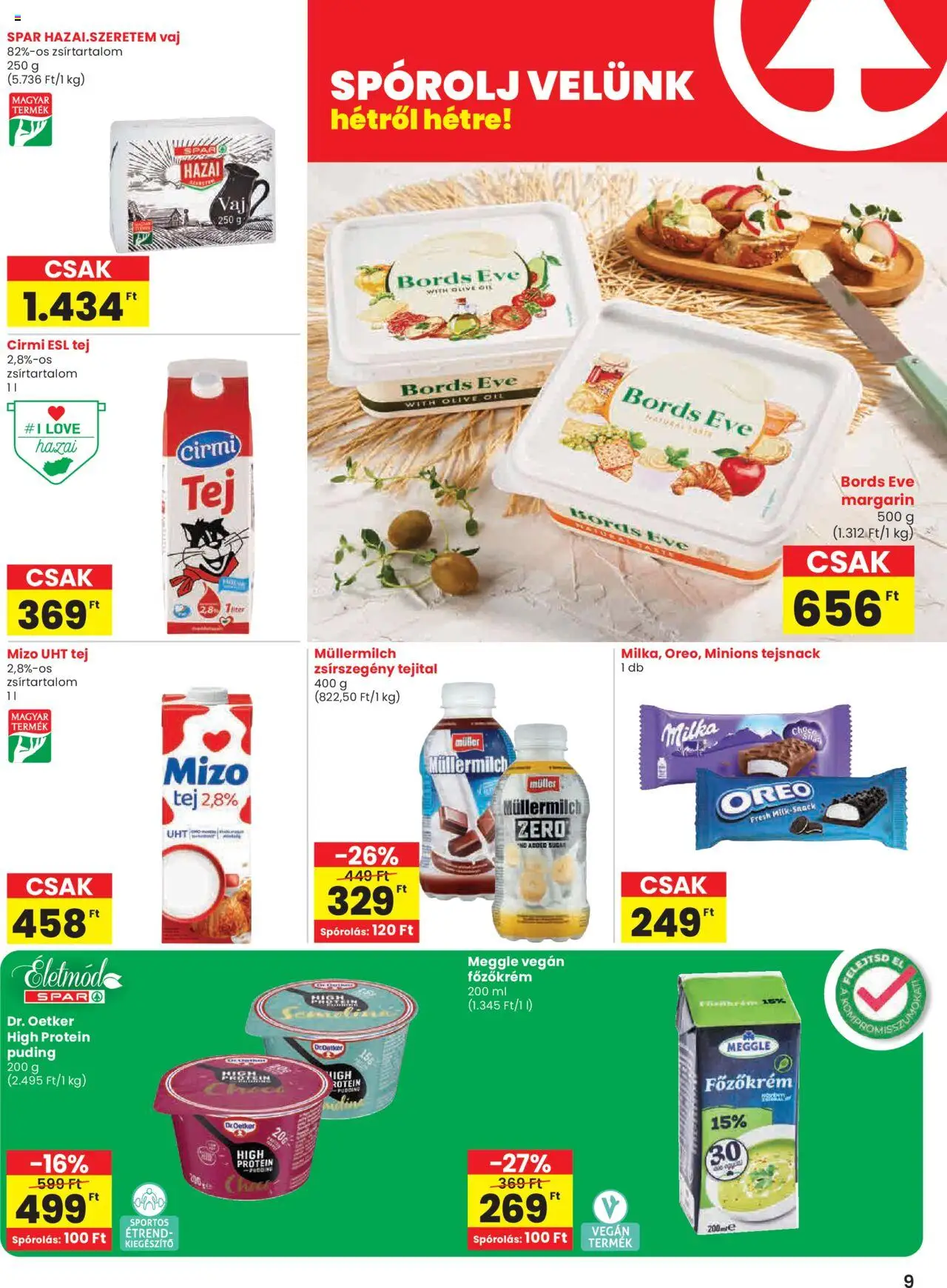 Spar Market akciós ujság - amely érvényes a következő dátumtól: 29.05.2025 | Oldal: 9 | Termékek: Puding, Protein, Vaj, Vegán