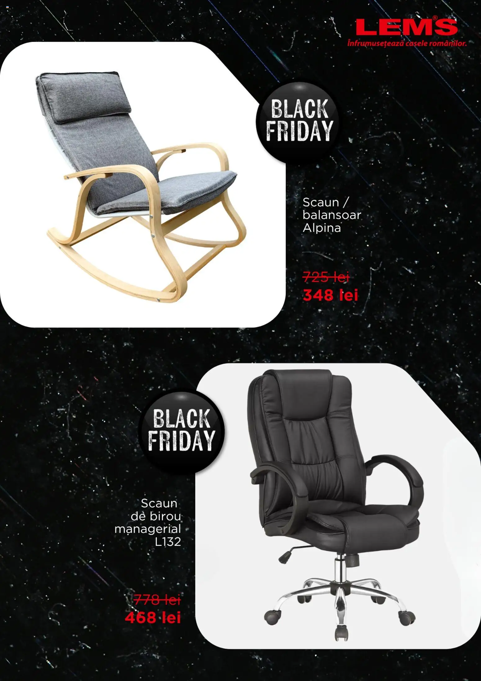 Noul catalog Lem’s – valabil de la 05.11.2025 | Pagină: 3 | Produse: Çikolatalı gofret, Scaun, Balansoar, Scaun de birou