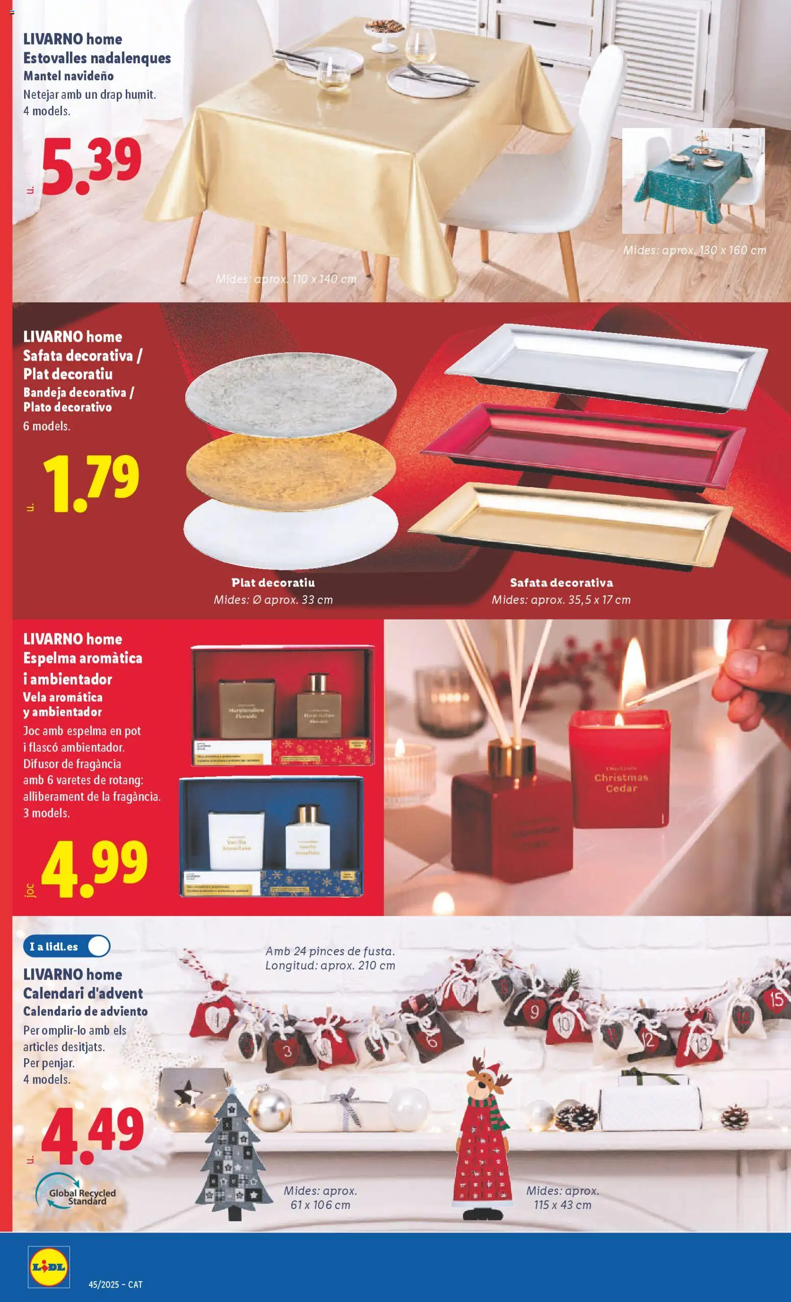 Lidl folleto de bazar │ válido desde el 03.11.2025 | Página: 20 | Productos: Fragancia, Mantel, Vela aromática, Bandeja