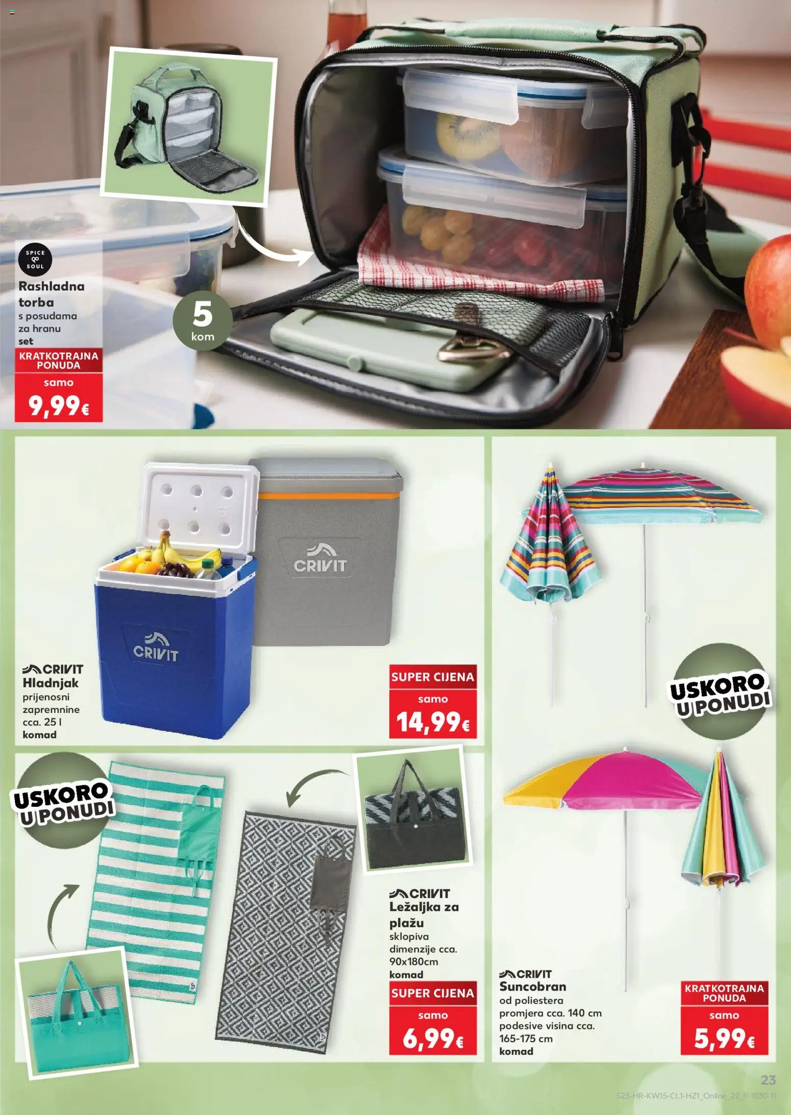 Kaufland katalog | vrijedi od 07.04.2026 | Stranica: 23 | Proizvodi: Ležaljka, Ležaljka za plažu, Torba, Hladnjak