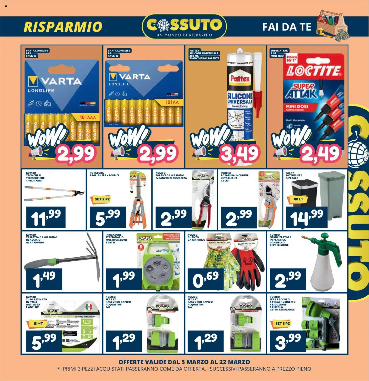 Volantino Cossuto del 05.03.2026 | Pagina: 11 | Prodotti: Guanti, Irrigatore, Nebulizzatore, Presa