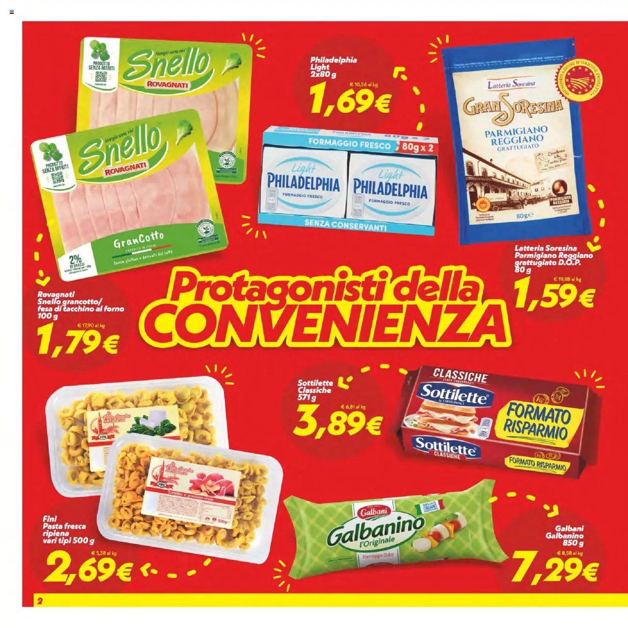 Volantino SuperConveniente del 12.09.2025 | Pagina: 2 | Prodotti: Tacchino, Formaggio, Prosciutto, Forno