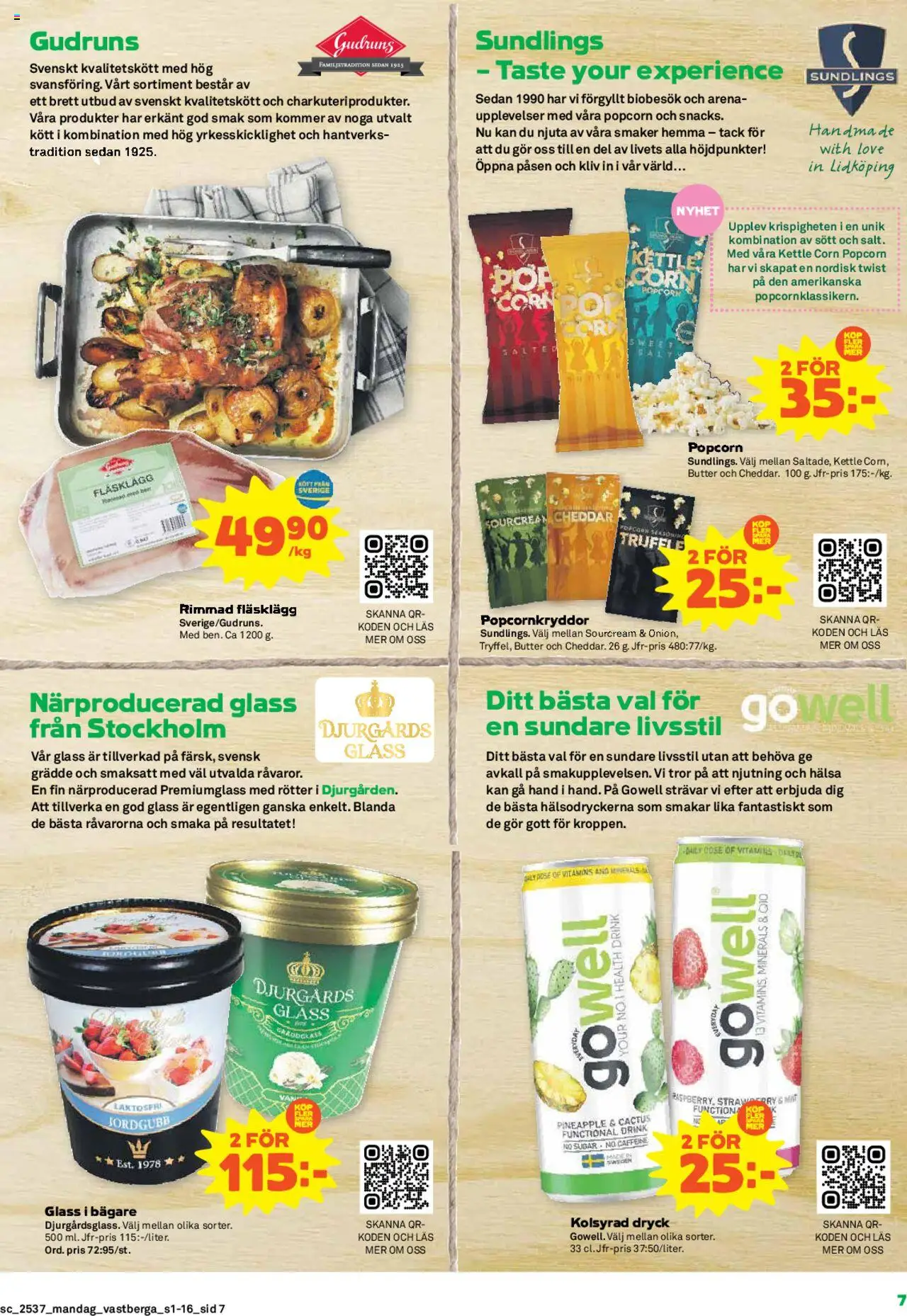 Coop Forum reklamblad aktuell från 08.09.2025 | Sida: 7 | Produkter: Cheddar, Glass, Popcorn, Grädde