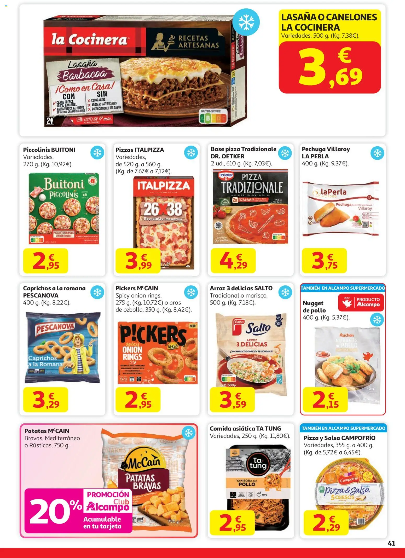 Alcampo - Hg Madrid │ válido desde el 11.12.2025 | Página: 41 | Productos: Pasta, Lasaña, Canelones, Nuggets