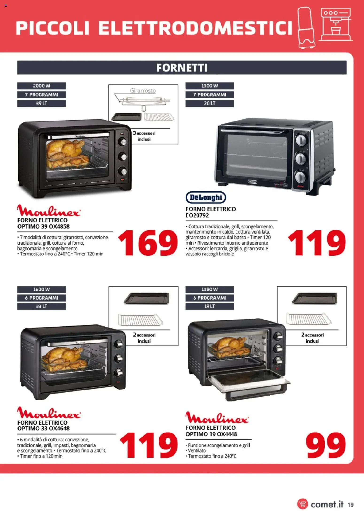 Volantino Comet del 10.04.2026 | Pagina: 19 | Prodotti: Forno, Vassoio, Forno elettrico