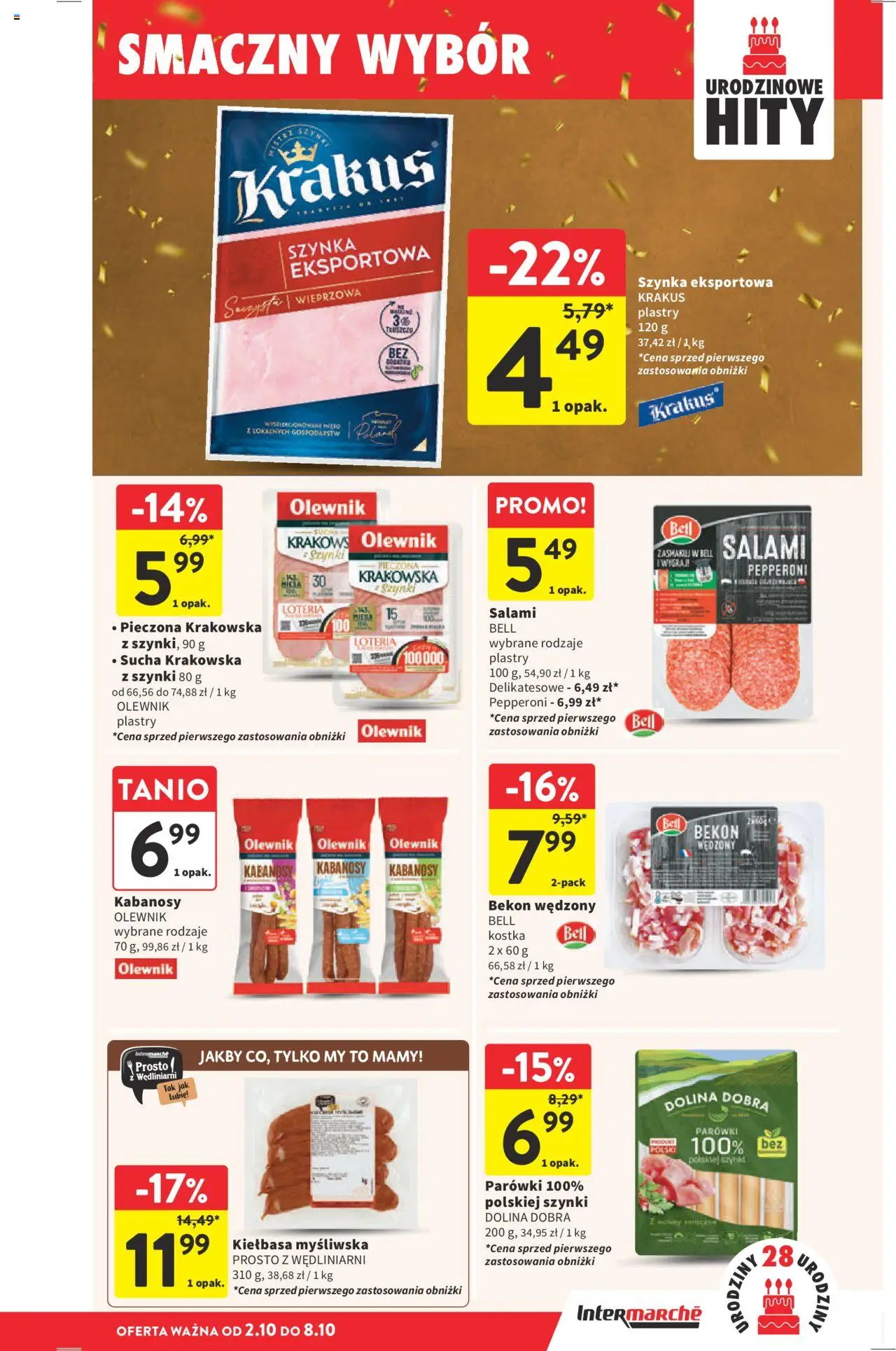 Intermarche Gazetka od 02.10.2025 | Strona: 25 | Produkty: Kiełbasa, Bell, Parówki, Salami