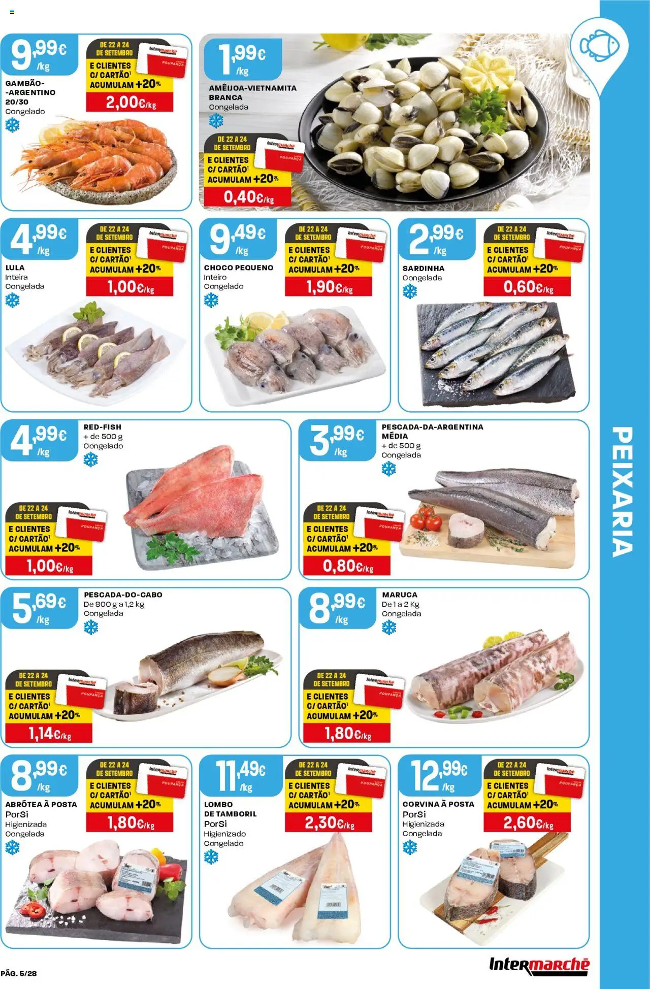 Intermarché folheto │ válido de 18.09.2025 | Página: 5 | Produtos: Lombo, Tamboril