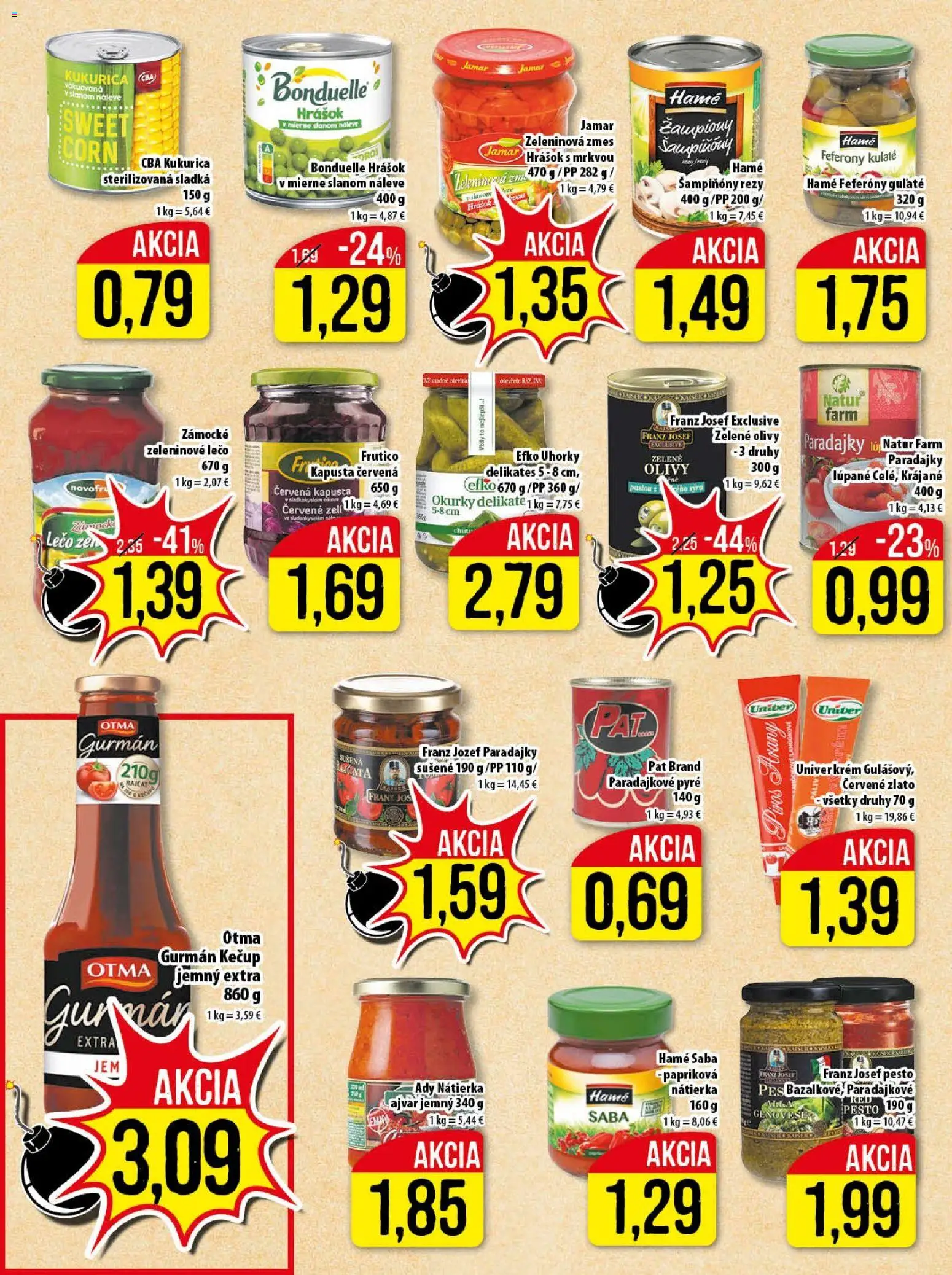 Nové Klas akcie – leták je platný od 09.03.2026 | Strana: 17 | Produkty: Kapusta červená, Hrášok, Krém, Uhorky