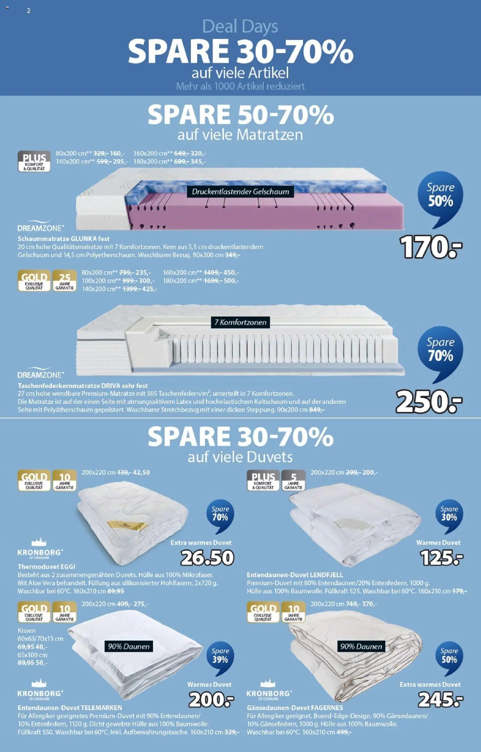 JYSK Aktionen – gültig ab 23.12.2025 | Seite: 2 | Produkte: Matratze, Kissen, Hülle