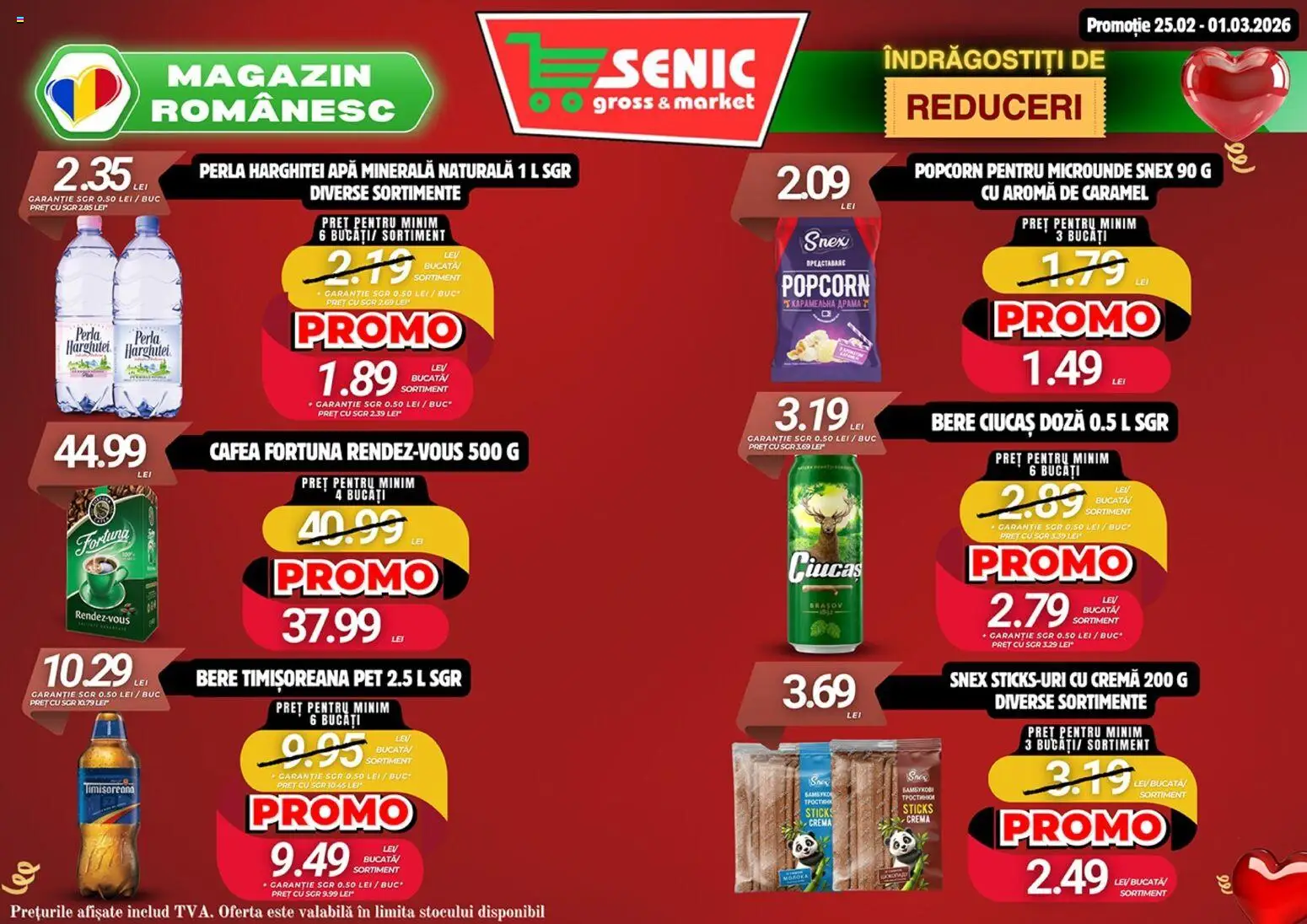 Noul catalog Senic – valabil de la 23.02.2026 | Pagină: 6 | Produse: Yazı tahtası kalemi, Sticksuri, Bere, Apă