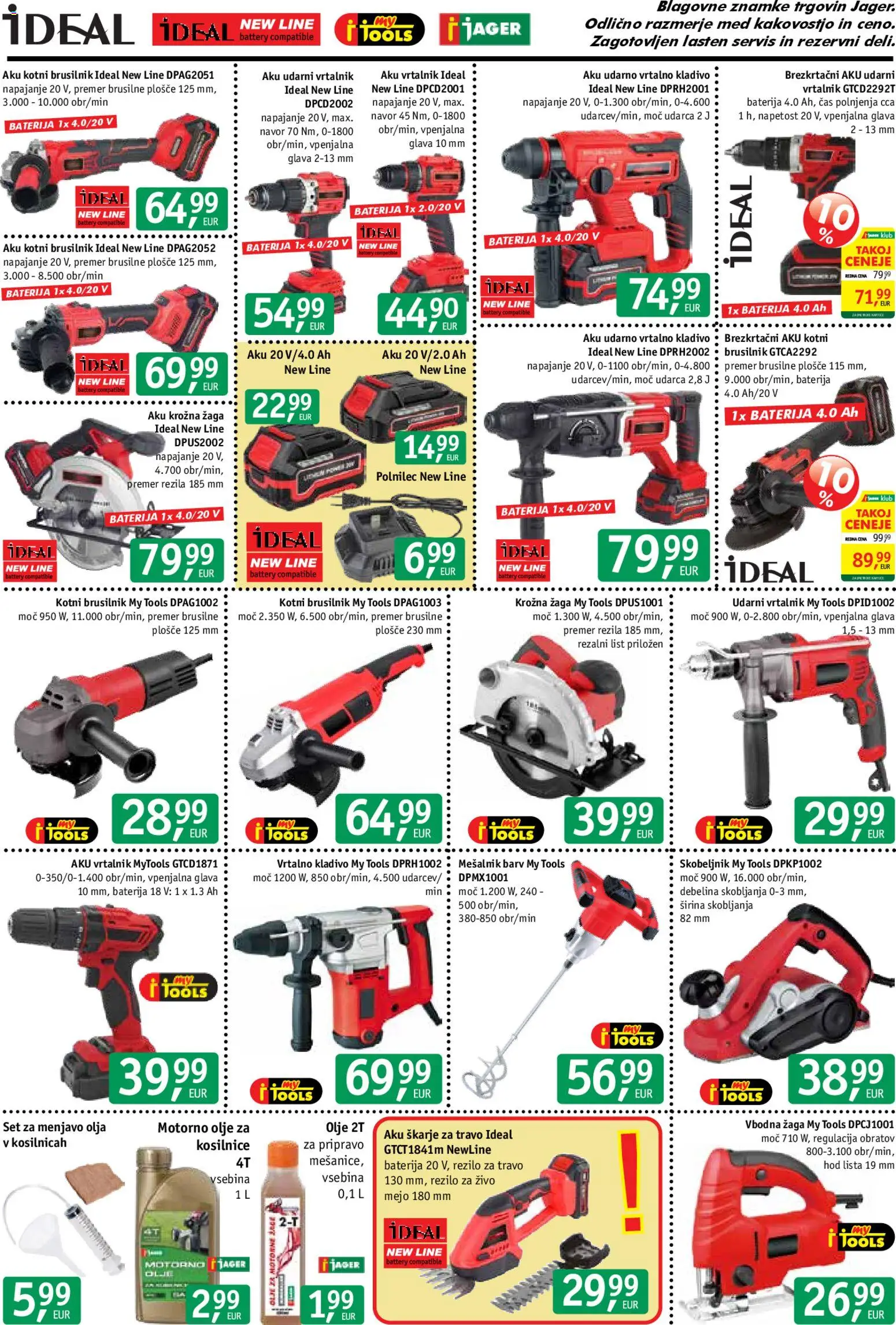 Novi Jager katalog ponudbe – veljaven od 29.04.2026 | Stran: 3 | Izdelki: Baterija, Krožna žaga, Brusilnik, Kladivo