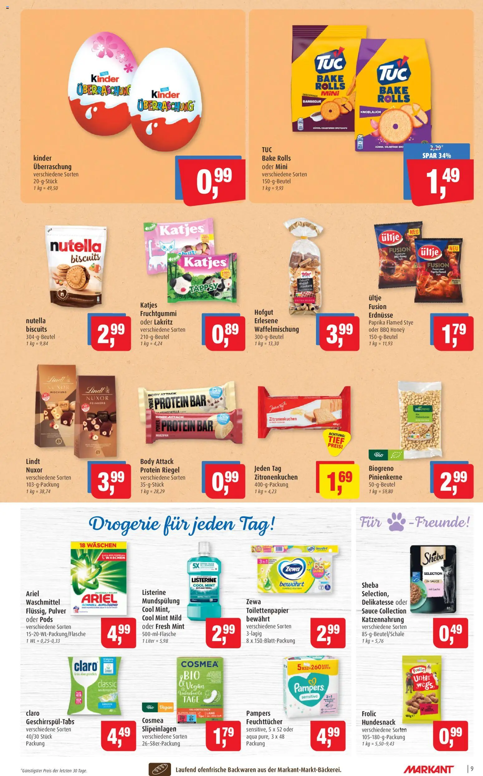 Markant Prospekt – gültig ab 02.03.2026 | Seite: 9 | Produkte: Ofenfrische, Waschmittel, Listerine, Toilettenpapier
