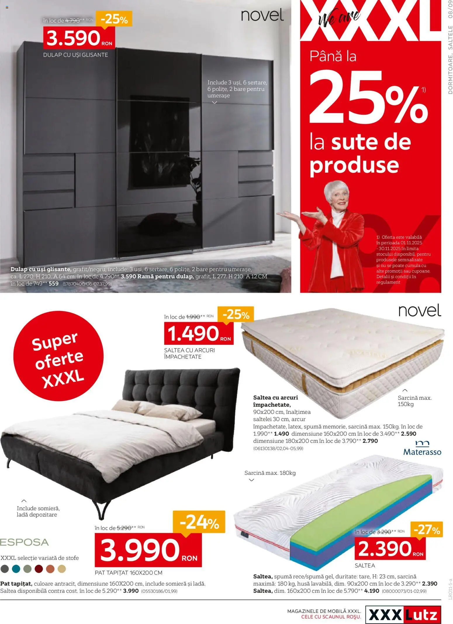 Noul catalog XXXLutz – valabil de la 03.11.2025 | Pagină: 9 | Produse: Pat, Saltea