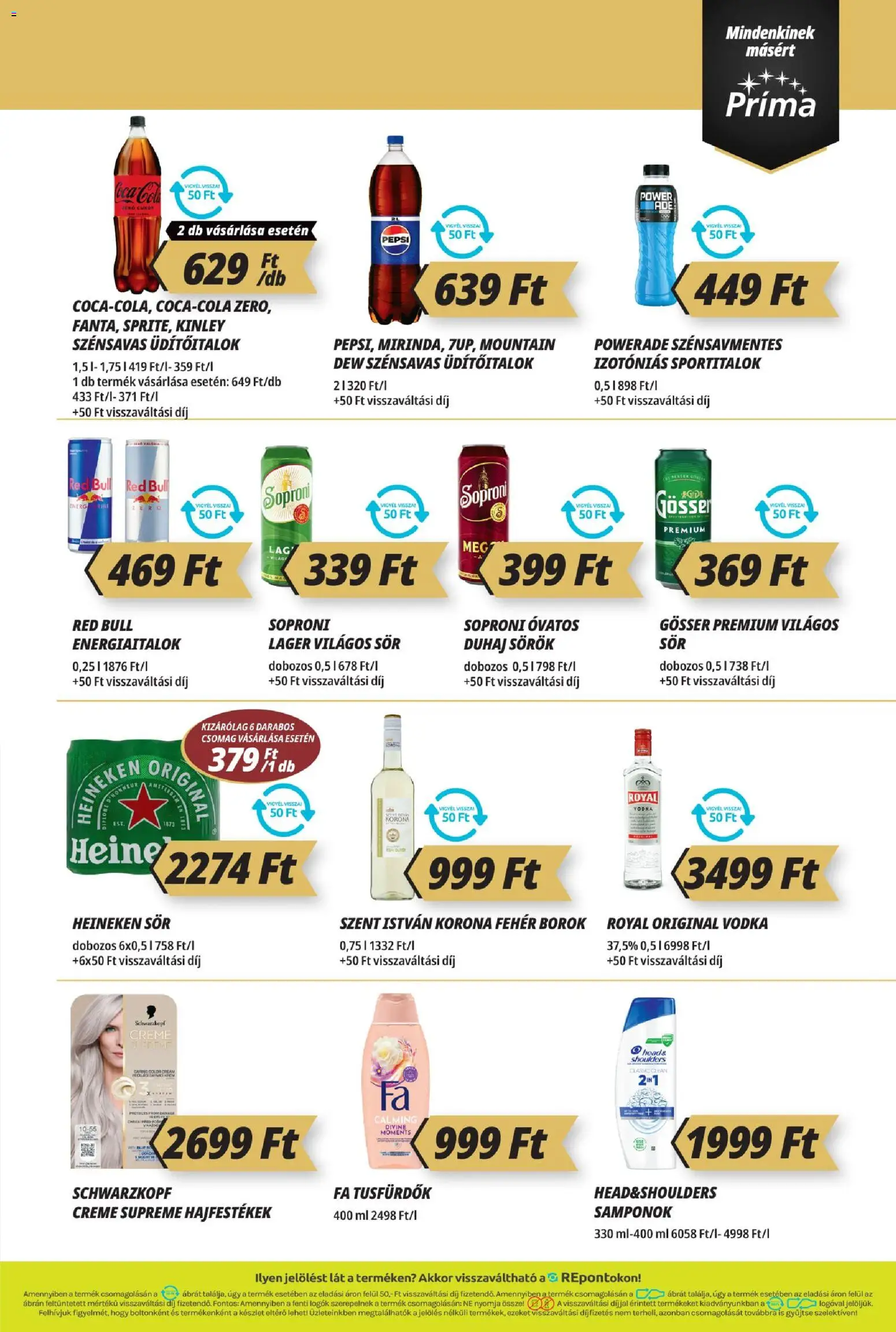 CBA Príma akciós ujság - amely érvényes a következő dátumtól: 19.03.2026 | Oldal: 13 | Termékek: Heineken, Gösser, Sör, Vodka