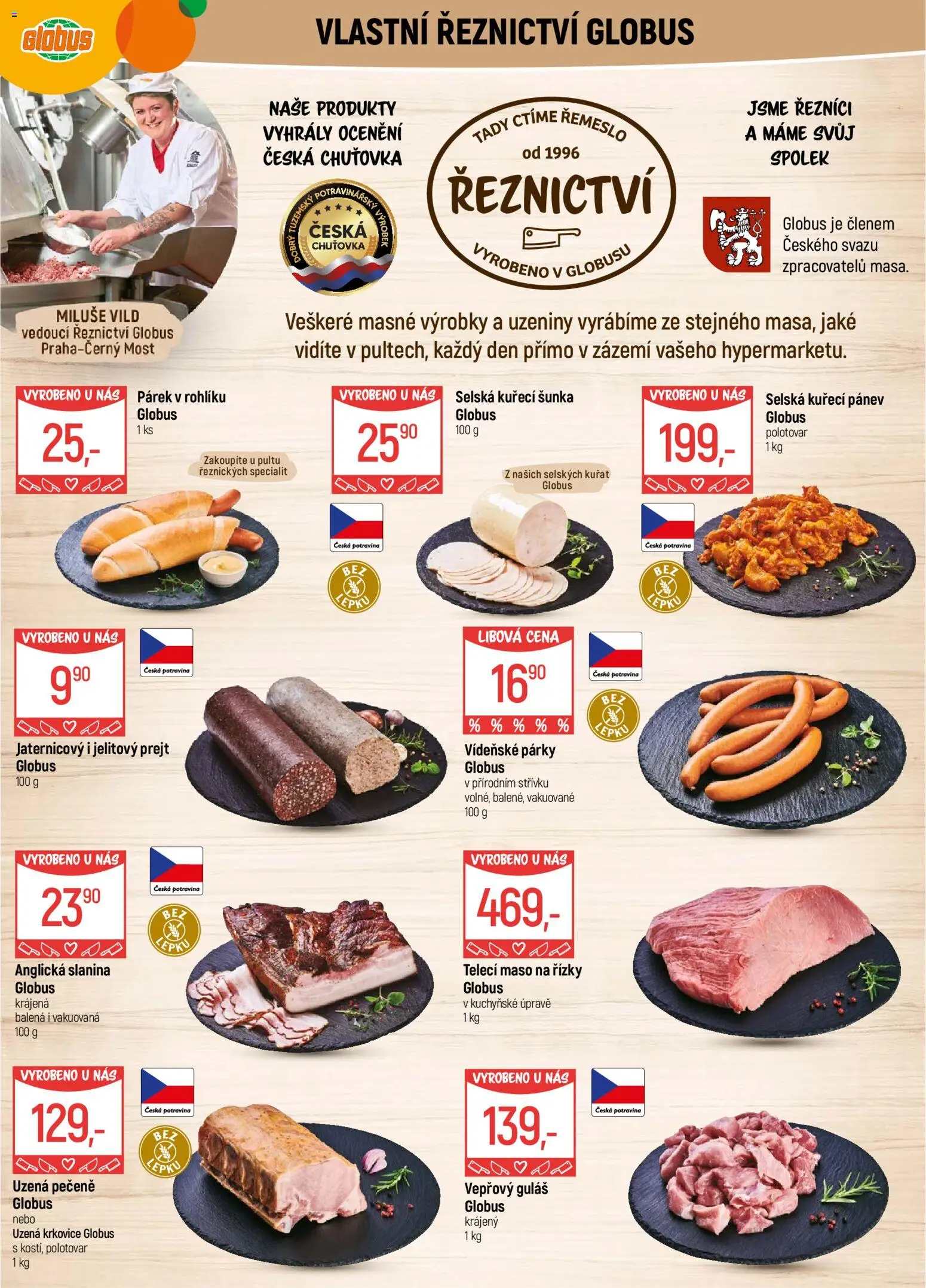 Globus leták - Praha Černý Most od 14.01.2026 | Strana: 5 | Produkty: Pánev, Mošt, Anglická slanina, Uzeniny