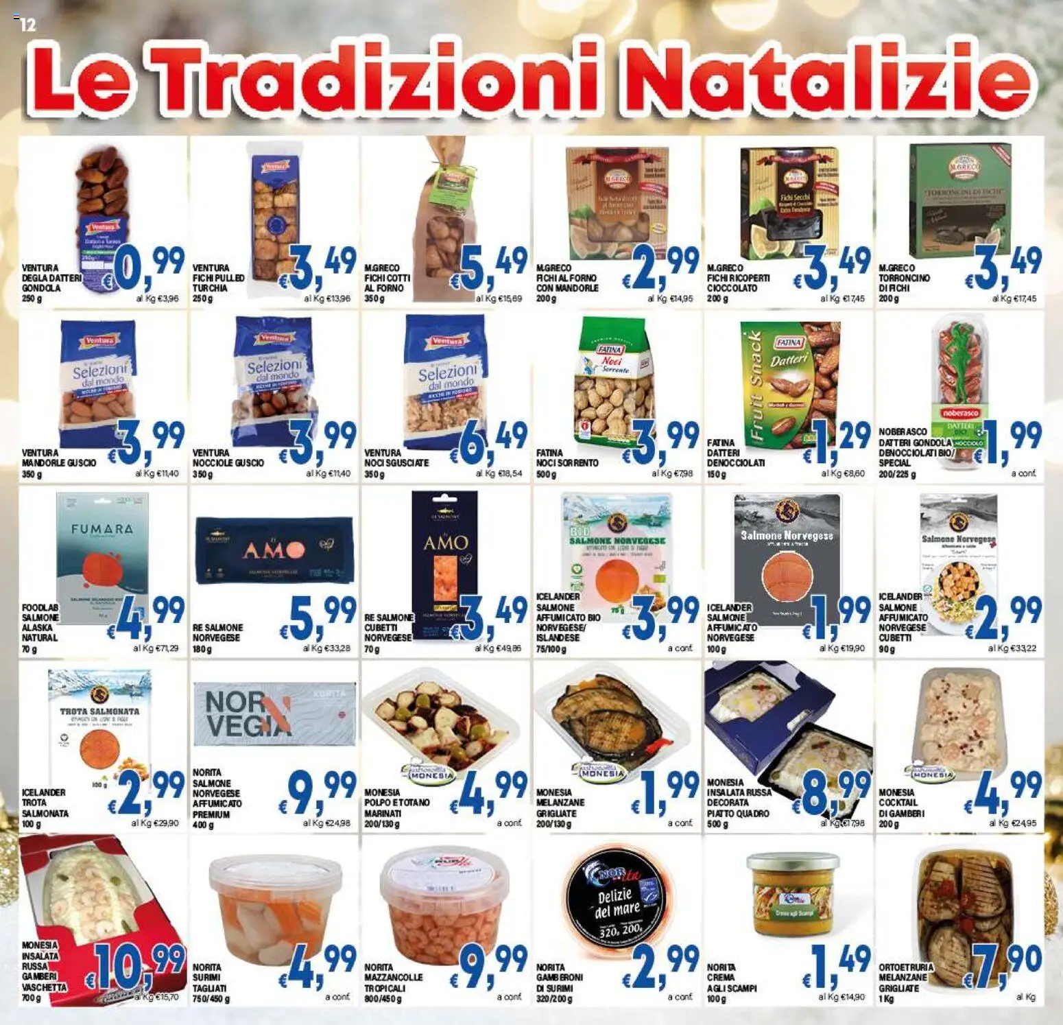 Volantino DEM del 06.12.2025 | Pagina: 12 | Prodotti: Cioccolato, Polpo, Mazzancolle, Trota