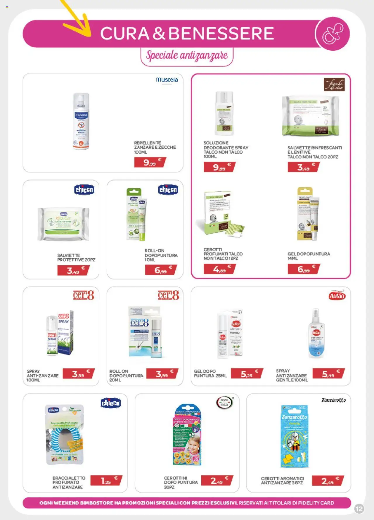 Volantino Bimbo store del 24.07.2025 | Pagina: 12 | Prodotti: Deodorante, Talco, Antizanzare, Cerotti