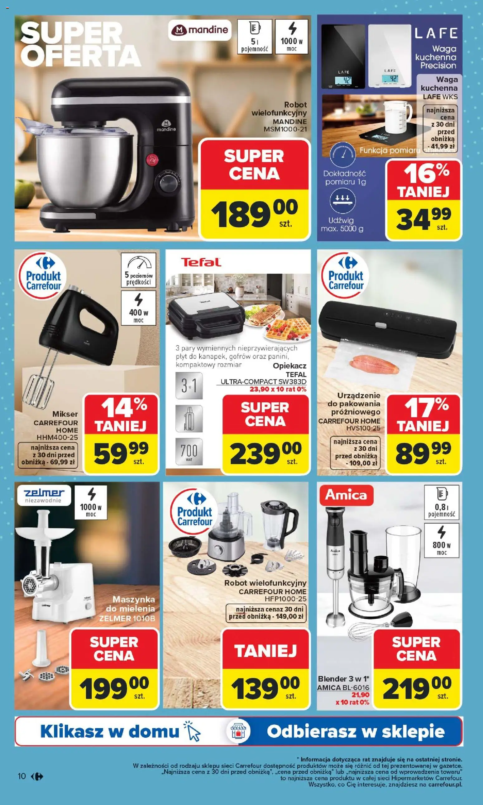 Carrefour Gazetka - Multimedia od 02.02.2026 | Strona: 10 | Produkty: Mikser, Robot, Opiekacz, Tefal