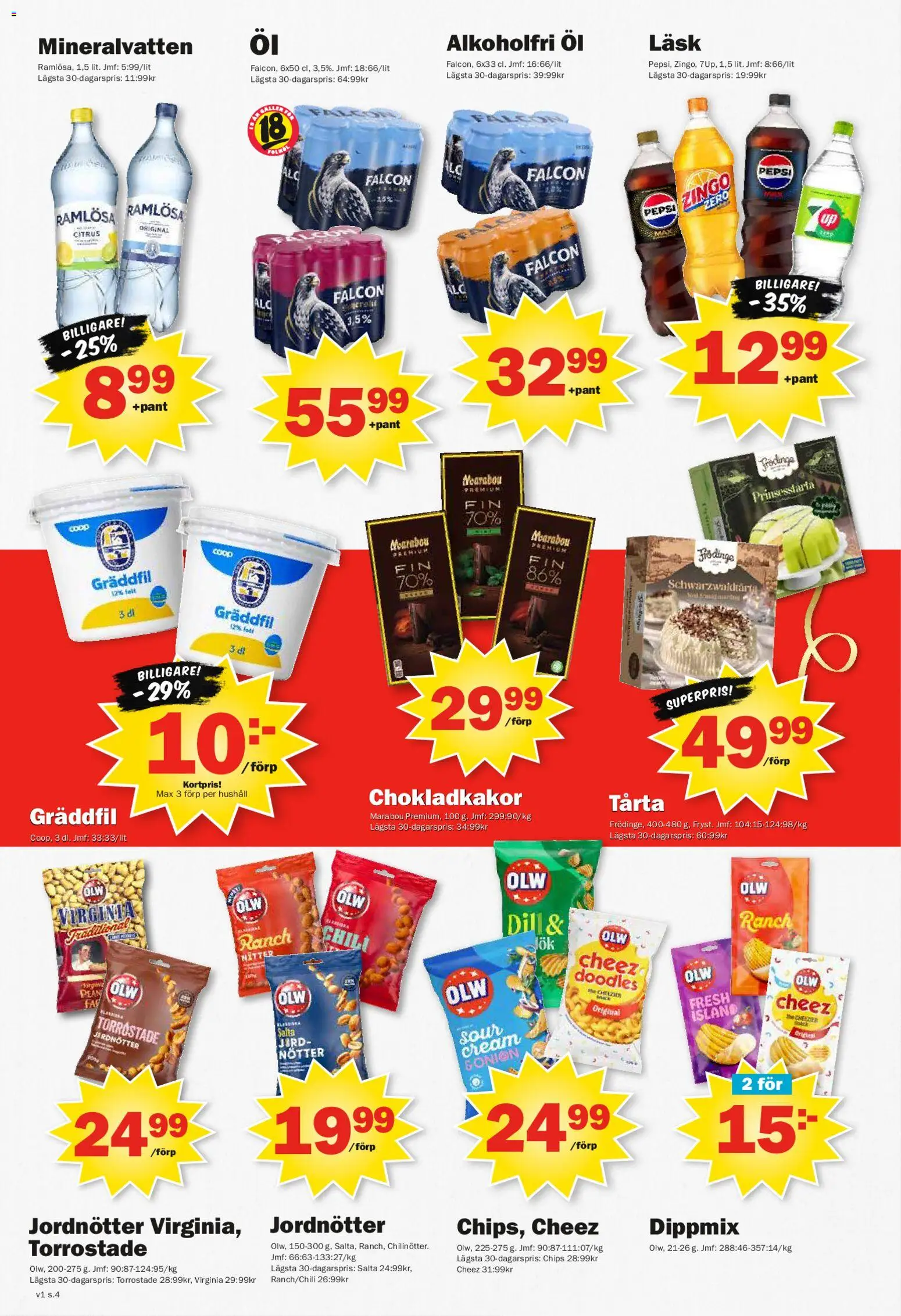 Pekås reklamblad aktuell från 29.12.2025 | Sida: 4 | Produkter: Zingo, Jordnötter, Mineralvatten, Chili