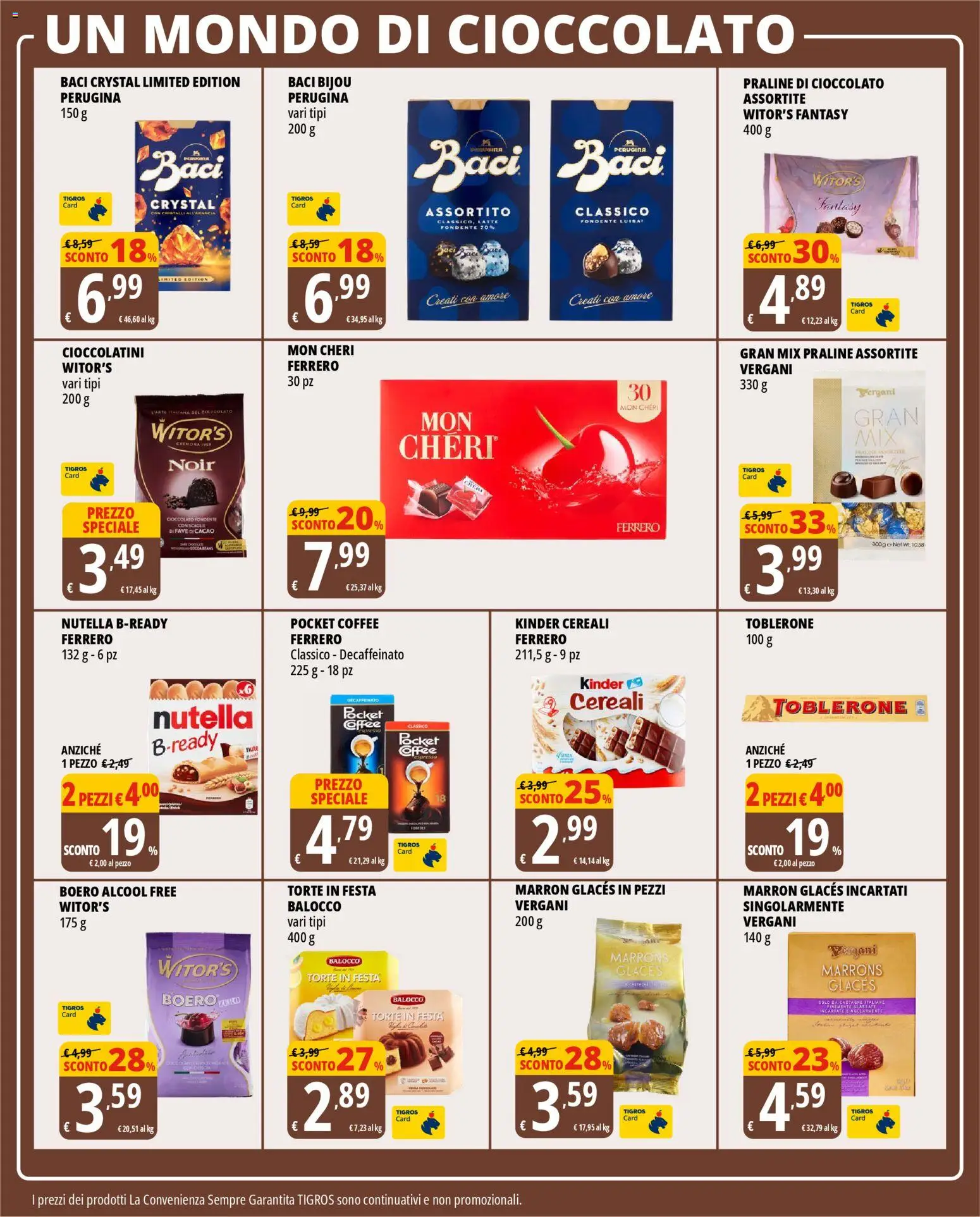 Volantino Tigros del 28.10.2025 | Pagina: 23 | Prodotti: Cioccolato, Cereali, Latte, Nutella