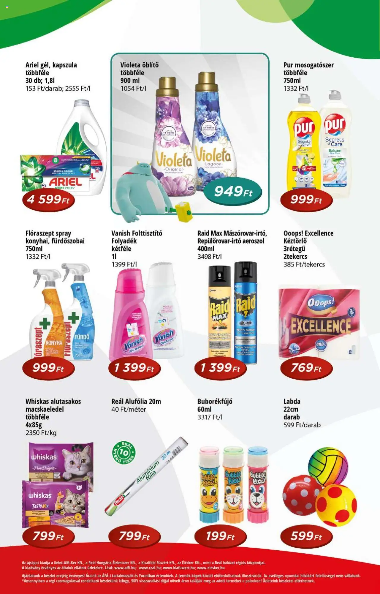 Reál akciós ujság - amely érvényes a következő dátumtól: 21.05.2025 | Oldal: 8 | Termékek: Ariel, Whiskas, Folttisztító, Mosogatószer