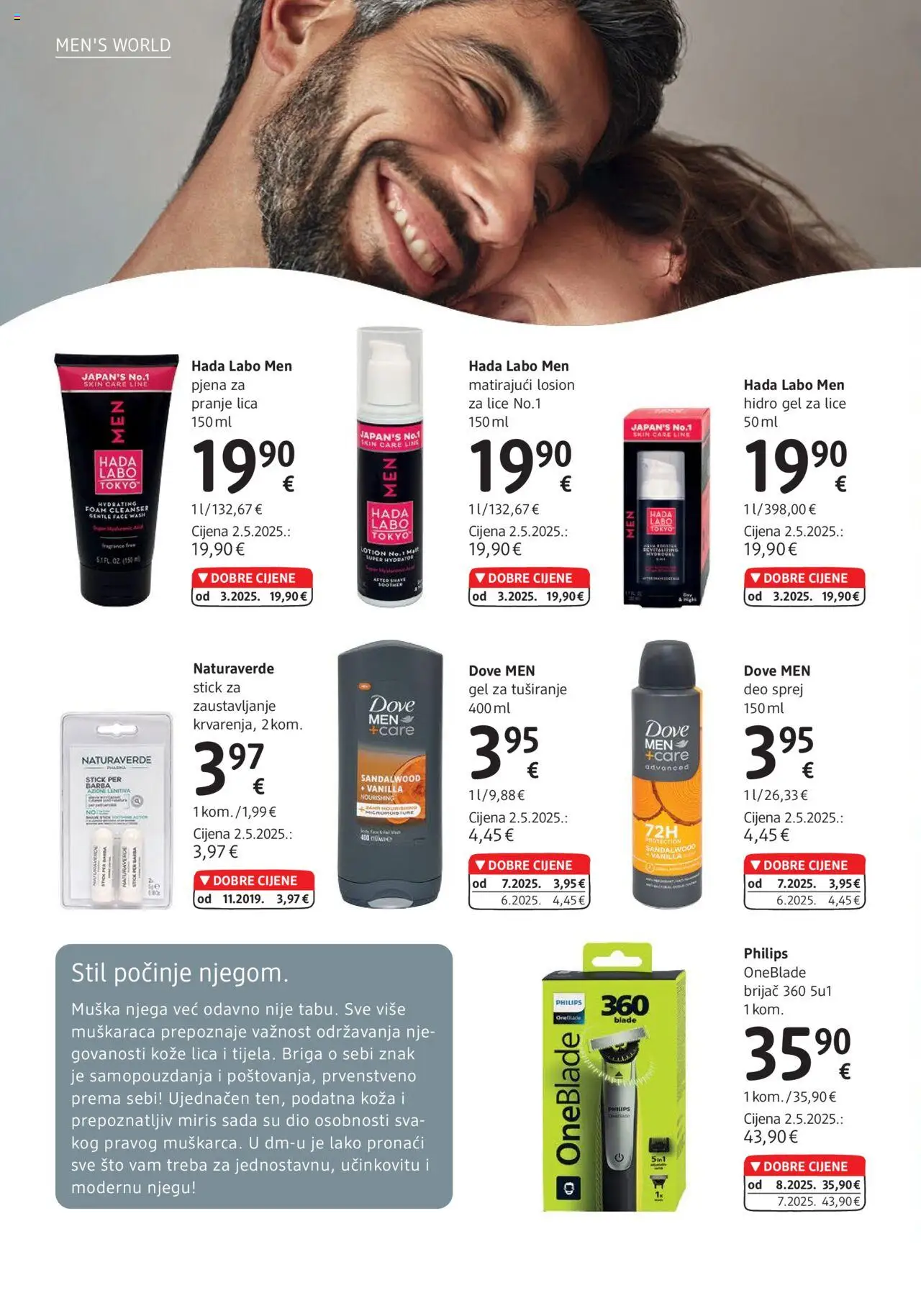 DM katalog | vrijedi od 01.08.2025 | Stranica: 16 | Proizvodi: Miris, Brijač, Gel za tuširanje, Dove
