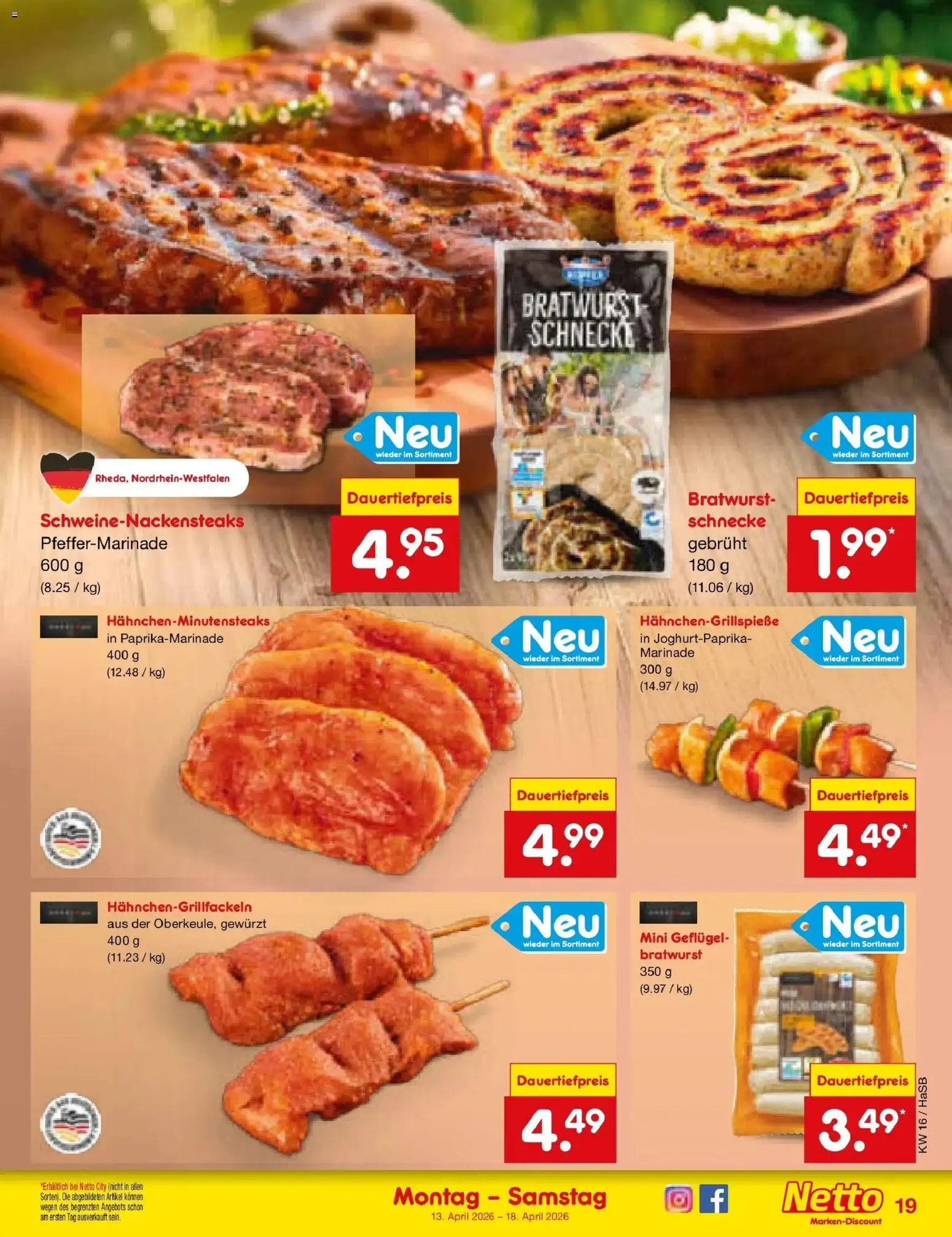 Netto Marken-Discount Prospekt Wuppertal	 – gültig ab 13.04.2026 | Seite: 23 | Produkte: Bratwurst