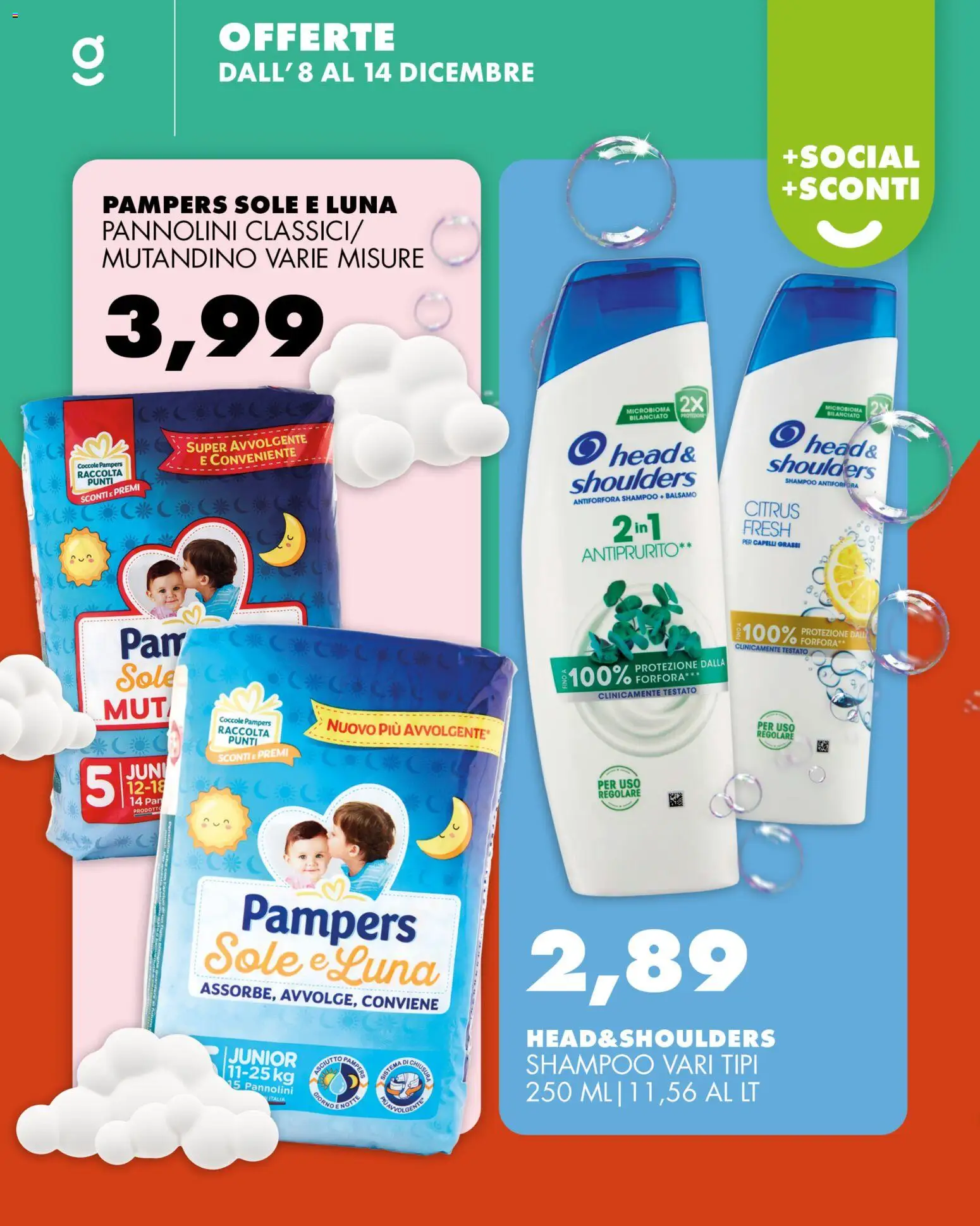 Volantino GECOP del 08.12.2025 | Pagina: 3 | Prodotti: Shampoo, Balsamo, Pannolini, Pampers
