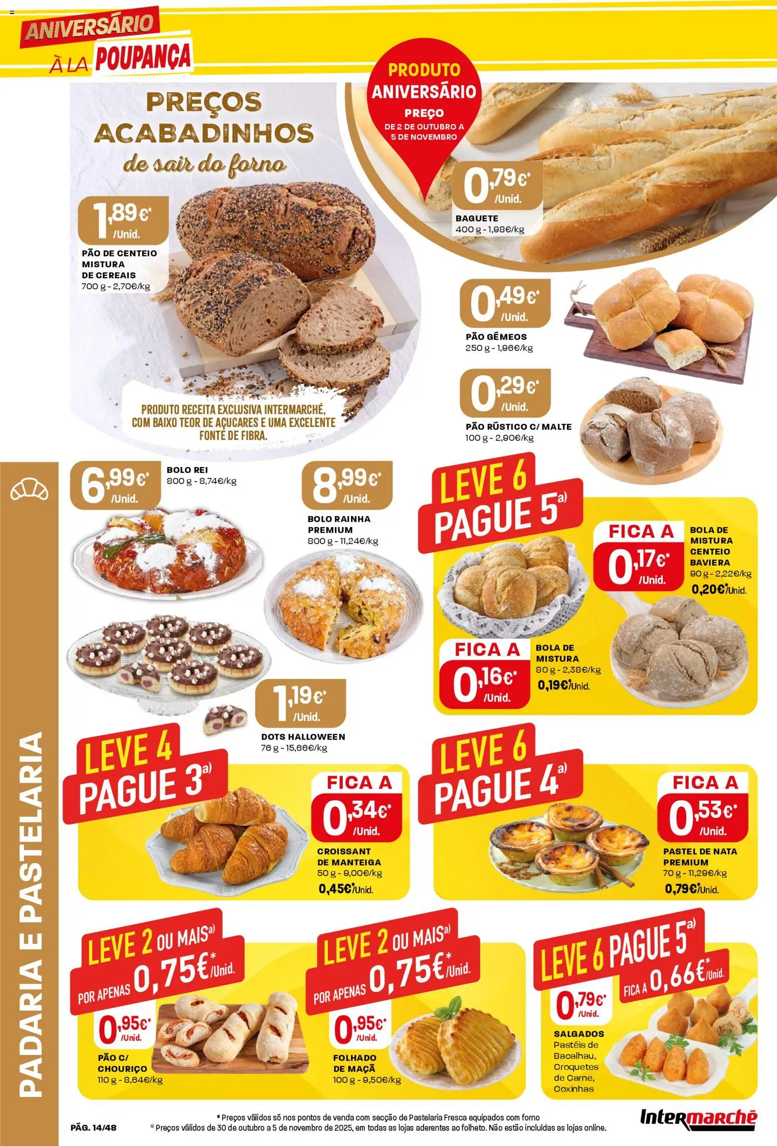 Intermarché folheto │ válido de 30.10.2025 | Página: 14 | Produtos: Forno, Bolo, Manteiga, Chouriço