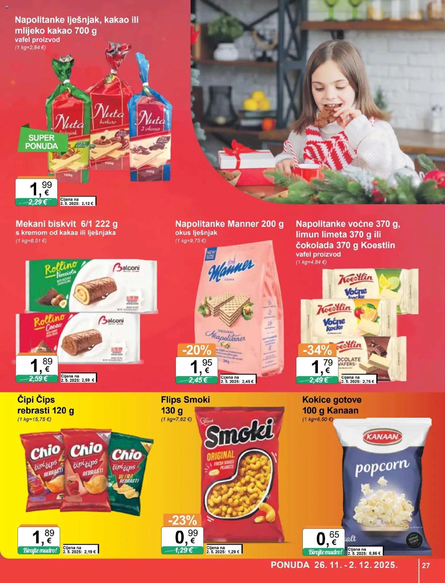 KTC katalog | vrijedi od 26.11.2025 | Stranica: 27 | Proizvodi: Mlijeko, Čokolada, Čips, Lješnjak