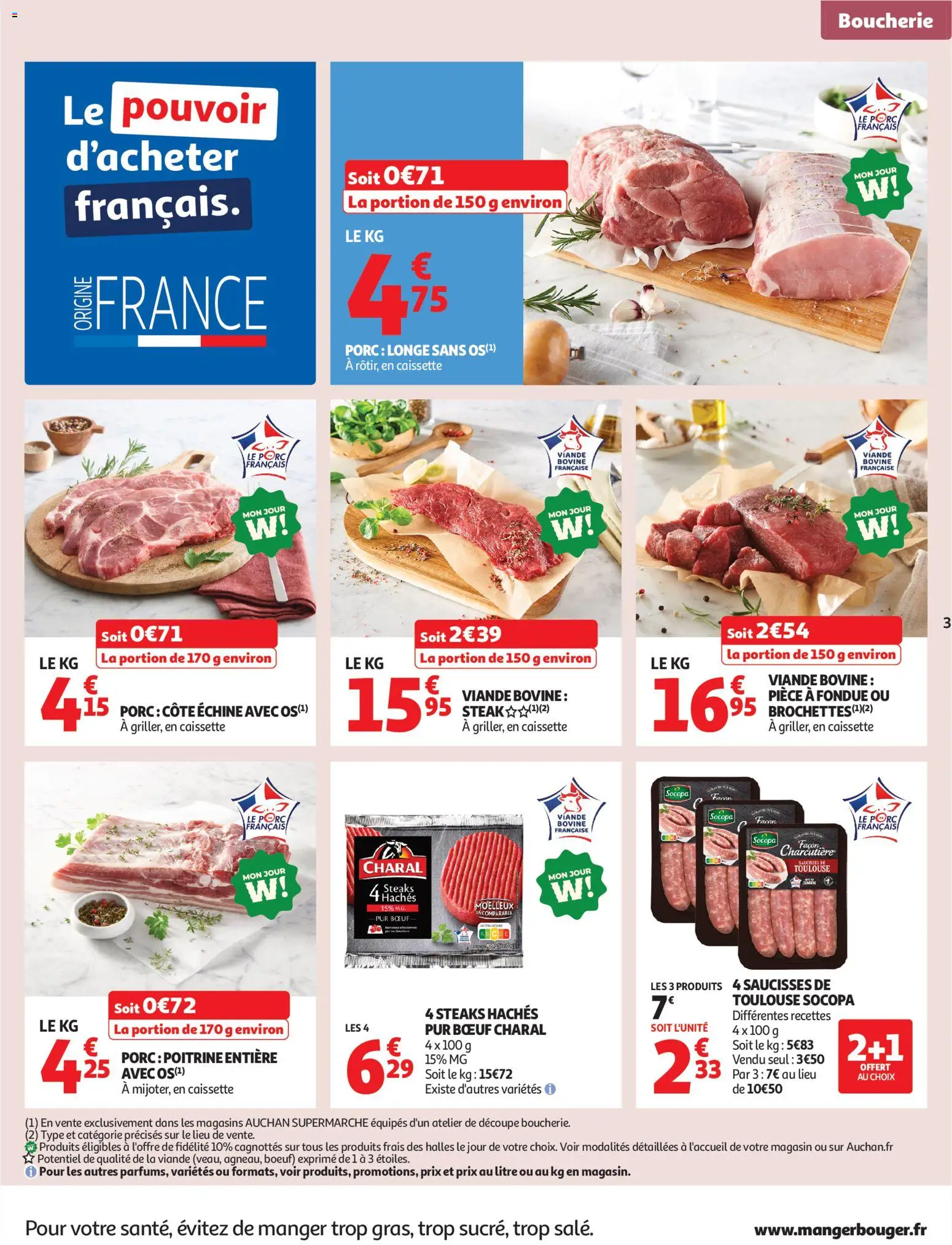 {H1} | Page: 3 | Produits: Viande, Porc, Viande bovine