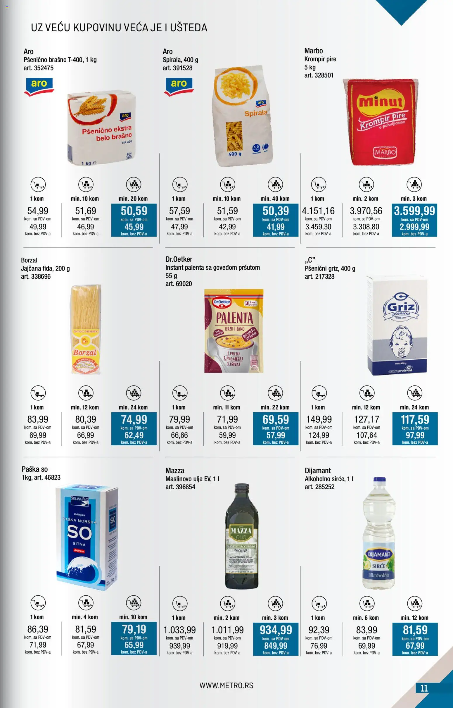 Metro katalog - važi od 01.02.2026 | Strana: 11 | Proizvode: Krompir, So, Ulje, Maslinovo ulje