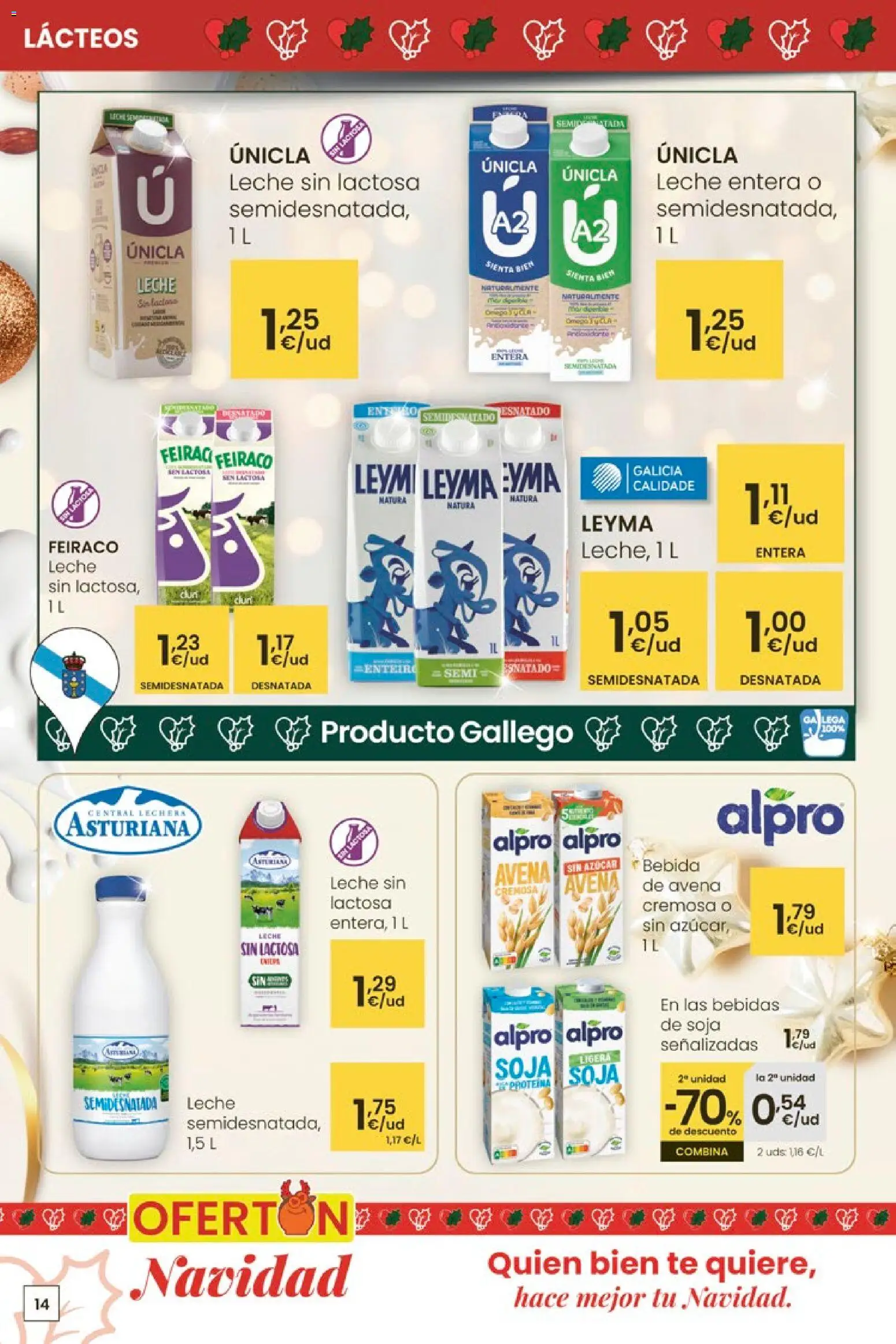 Eroski - Navidad  │ válido desde el 18.12.2025 | Página: 14 | Productos: Leche sin lactosa, Leche entera, Leche, Té