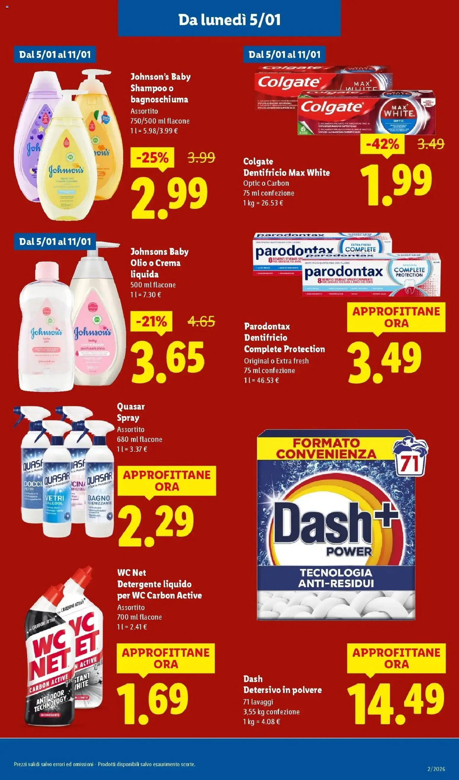 Volantino Lidl del 05.01.2026 | Pagina: 23 | Prodotti: Shampoo, Bagnoschiuma, WC, Bagno